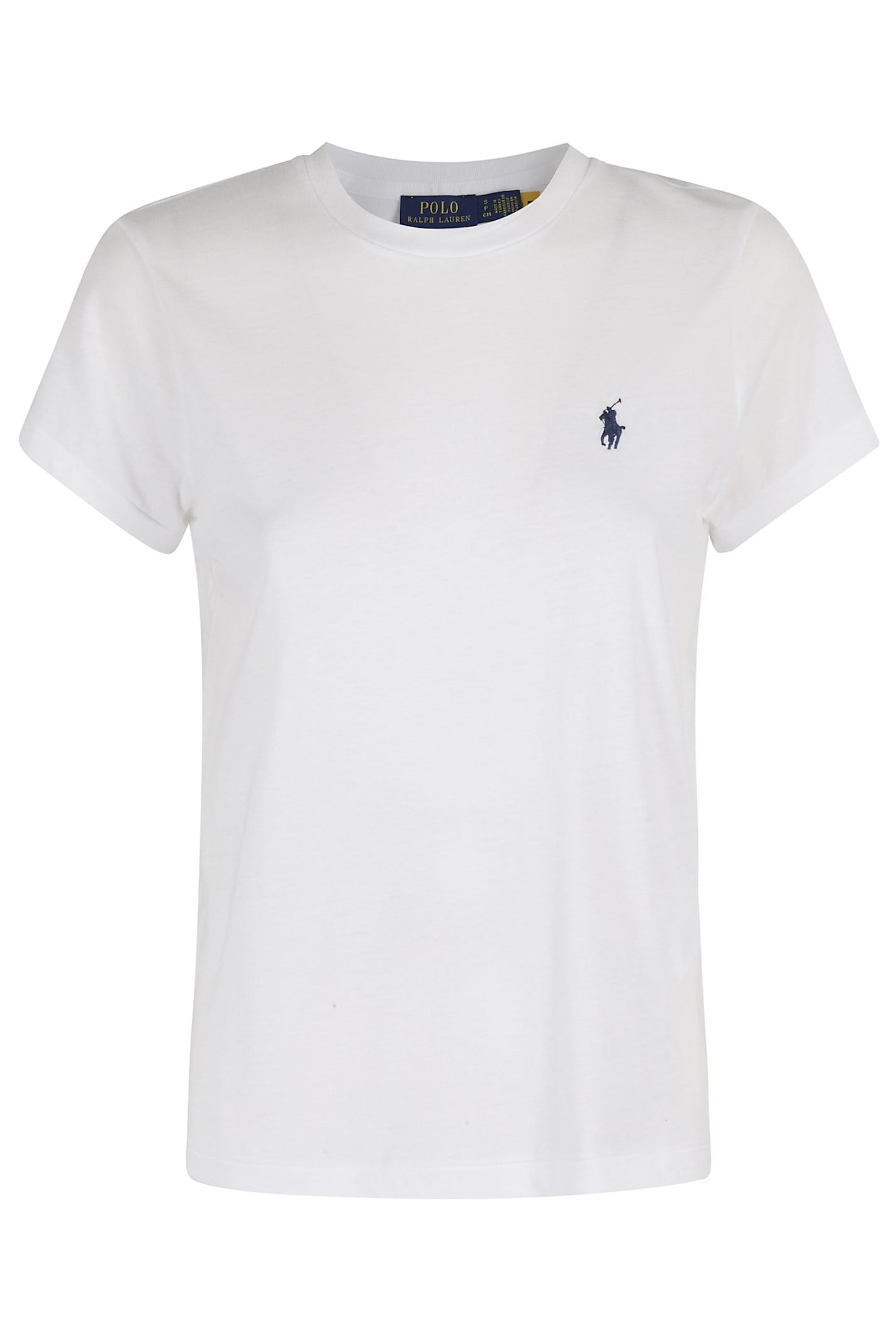 Polo Ralph Lauren White Crewneck T-shirt With Contrasting Logo Embrodery In White
