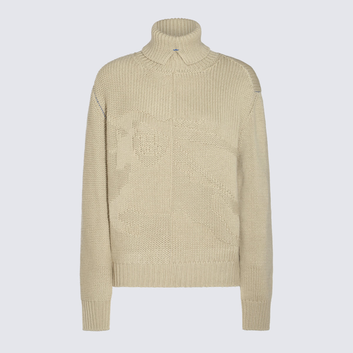 Shop Burberry Beige Wool Knitwear In Hunter