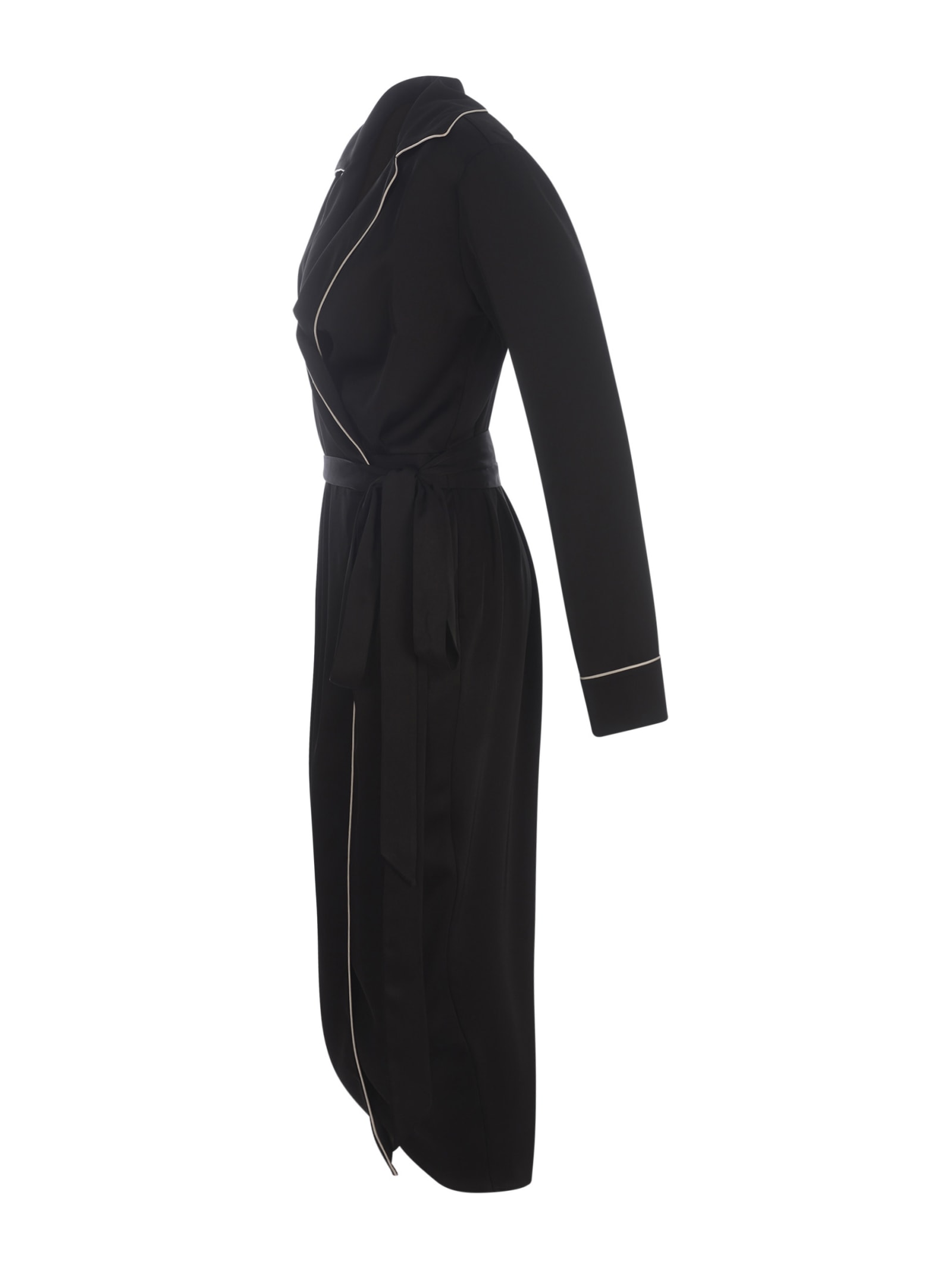 Shop Philosophy Di Lorenzo Serafini Dress Philosophy In Satin In Nero