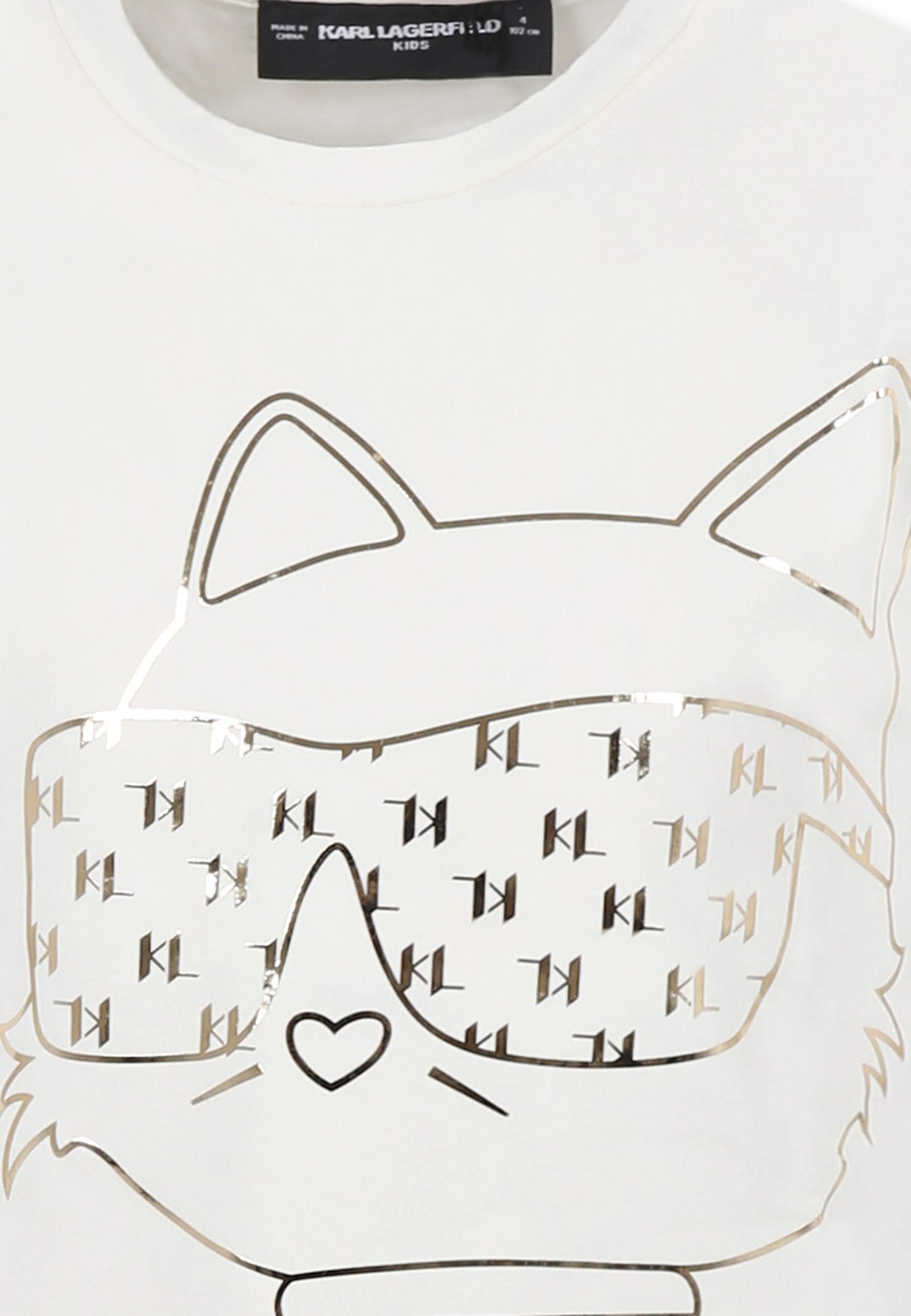 Karl Lagerfeld Ivory T-shirt For Girl With Choupette In Ivory