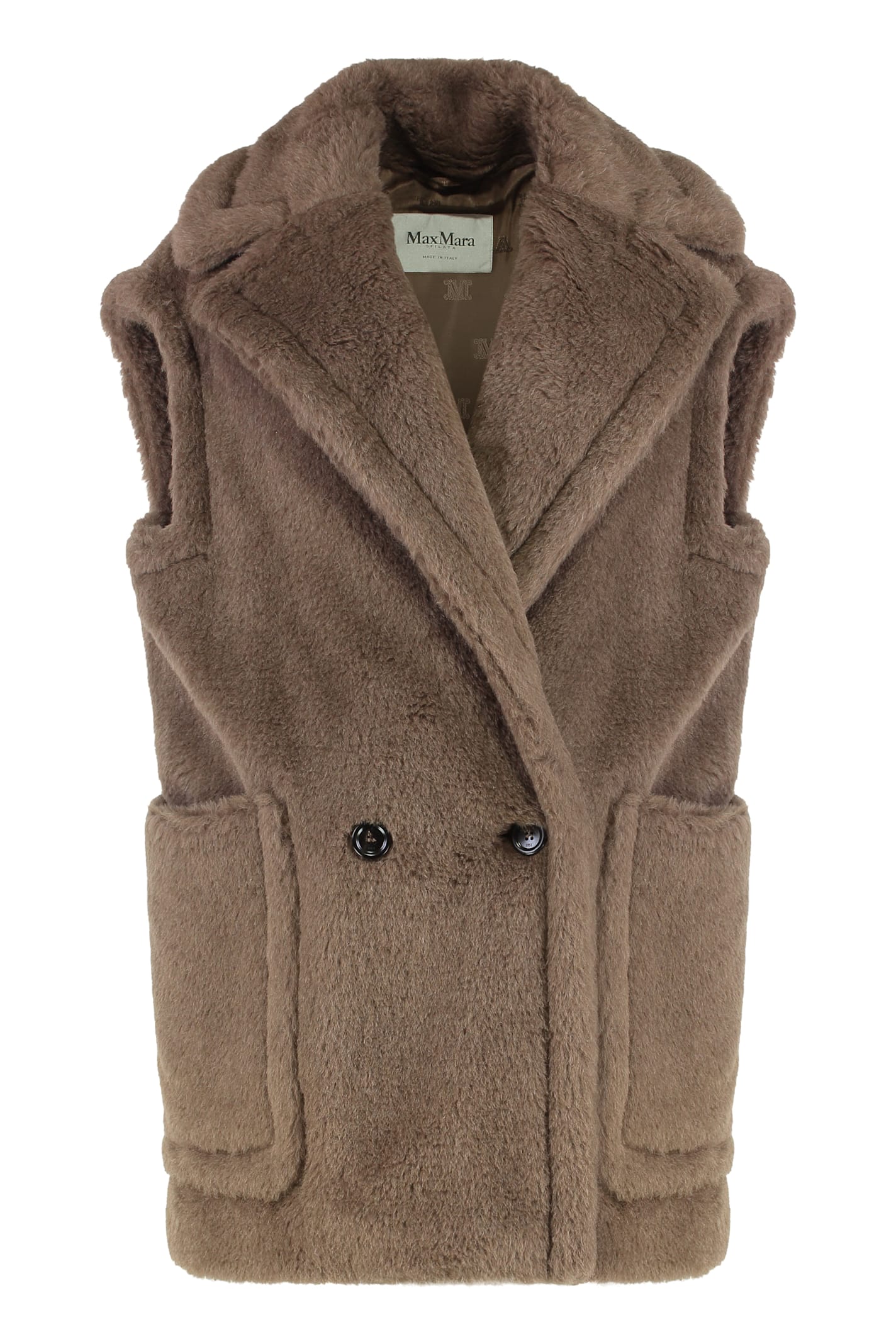 Max Mara Teddy Vest Made Of Alpaca And Wool In Brown