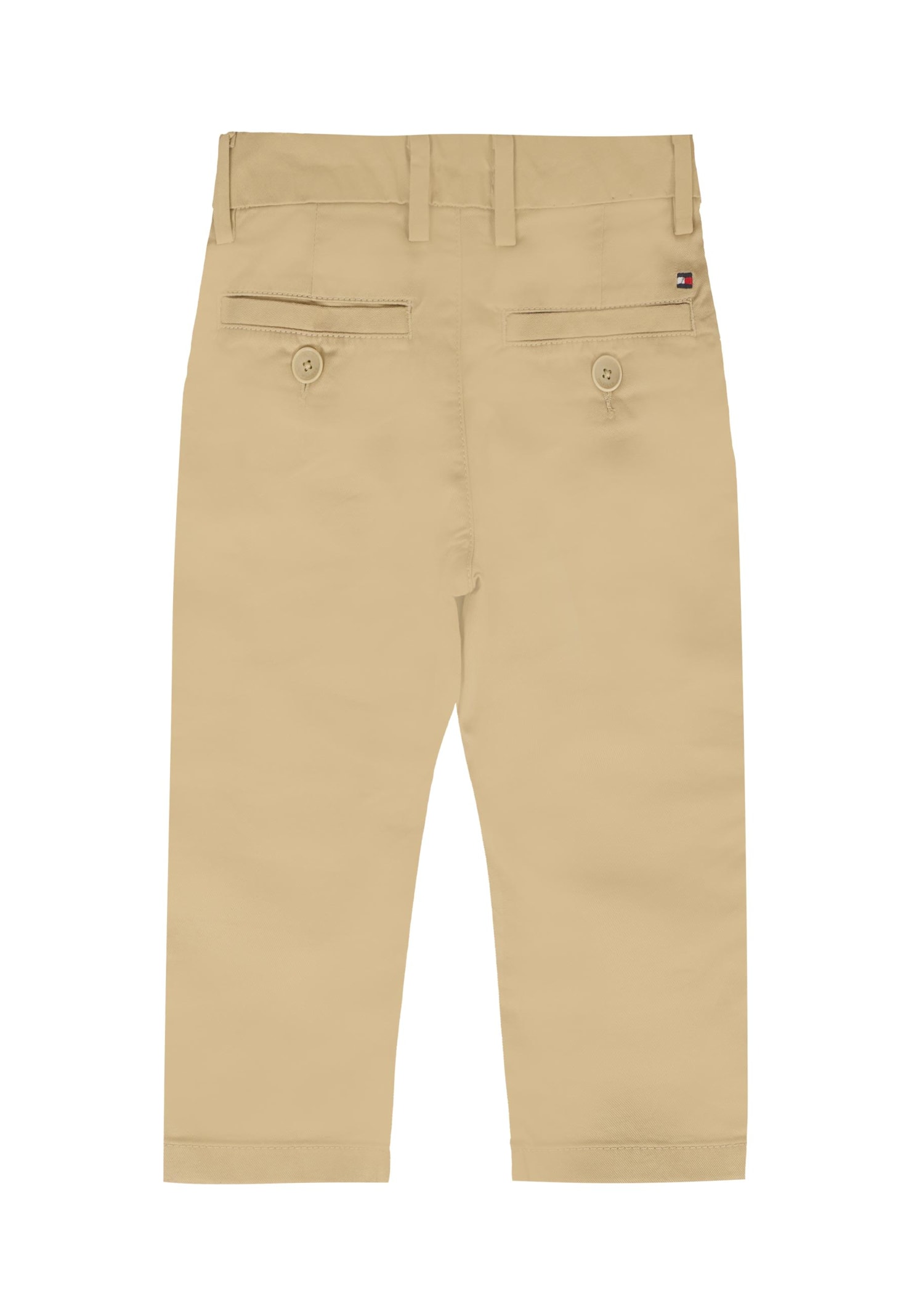 Tommy Hilfiger Beige Trousers For Baby Boy With Flag In Neutral