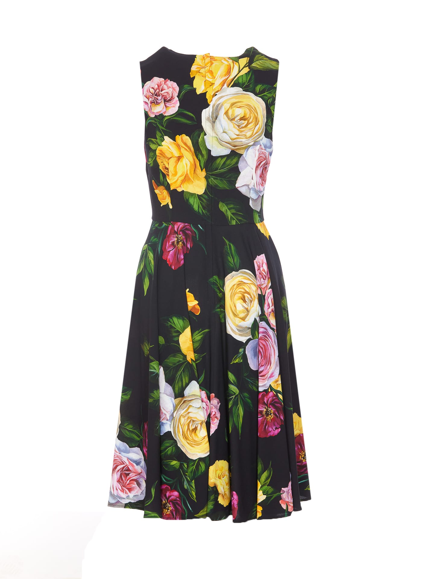 DOLCE & GABBANA SHIRT DRESS WITH PEONY AND ROSE PRINT