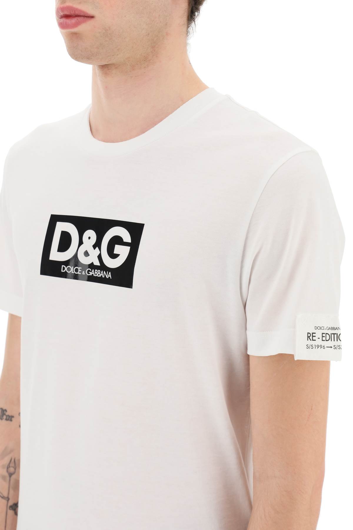 Shop Dolce & Gabbana D&g Logo Re-edition T-shirt In White