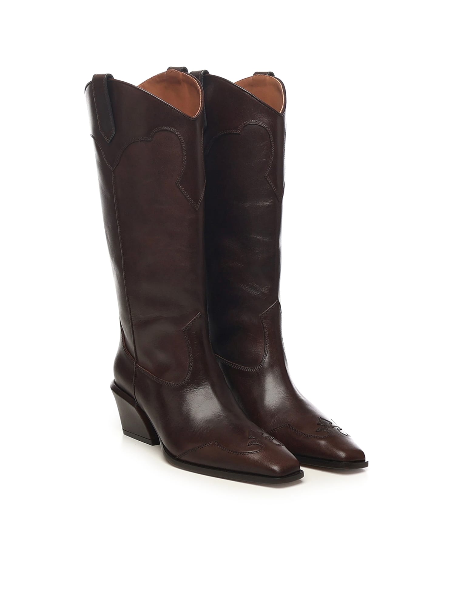 Paris Texas Bettina Western Leather Boots In Multi
