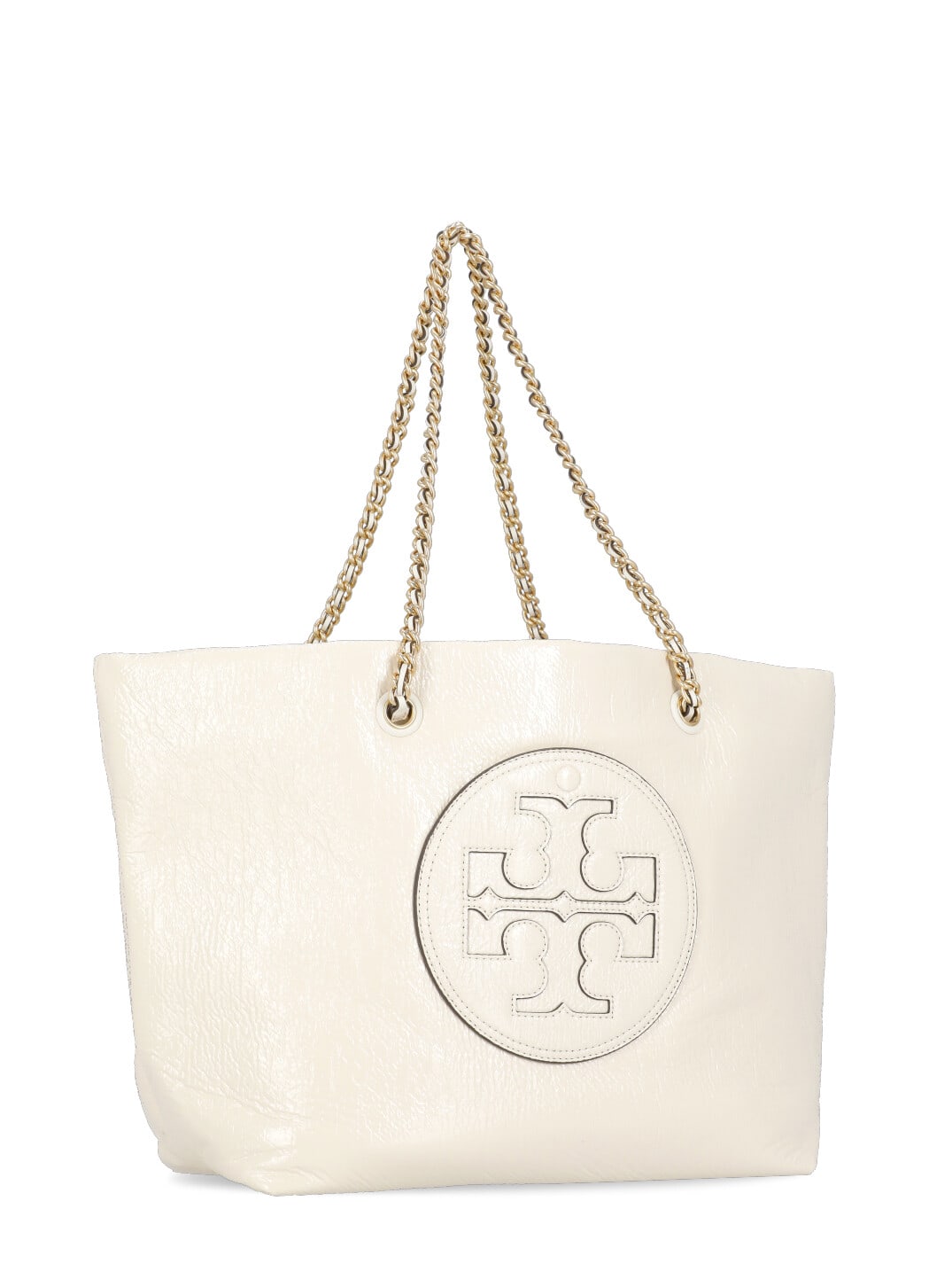 Shop Tory Burch Ella Crinkle Shopping Bag In Ivory