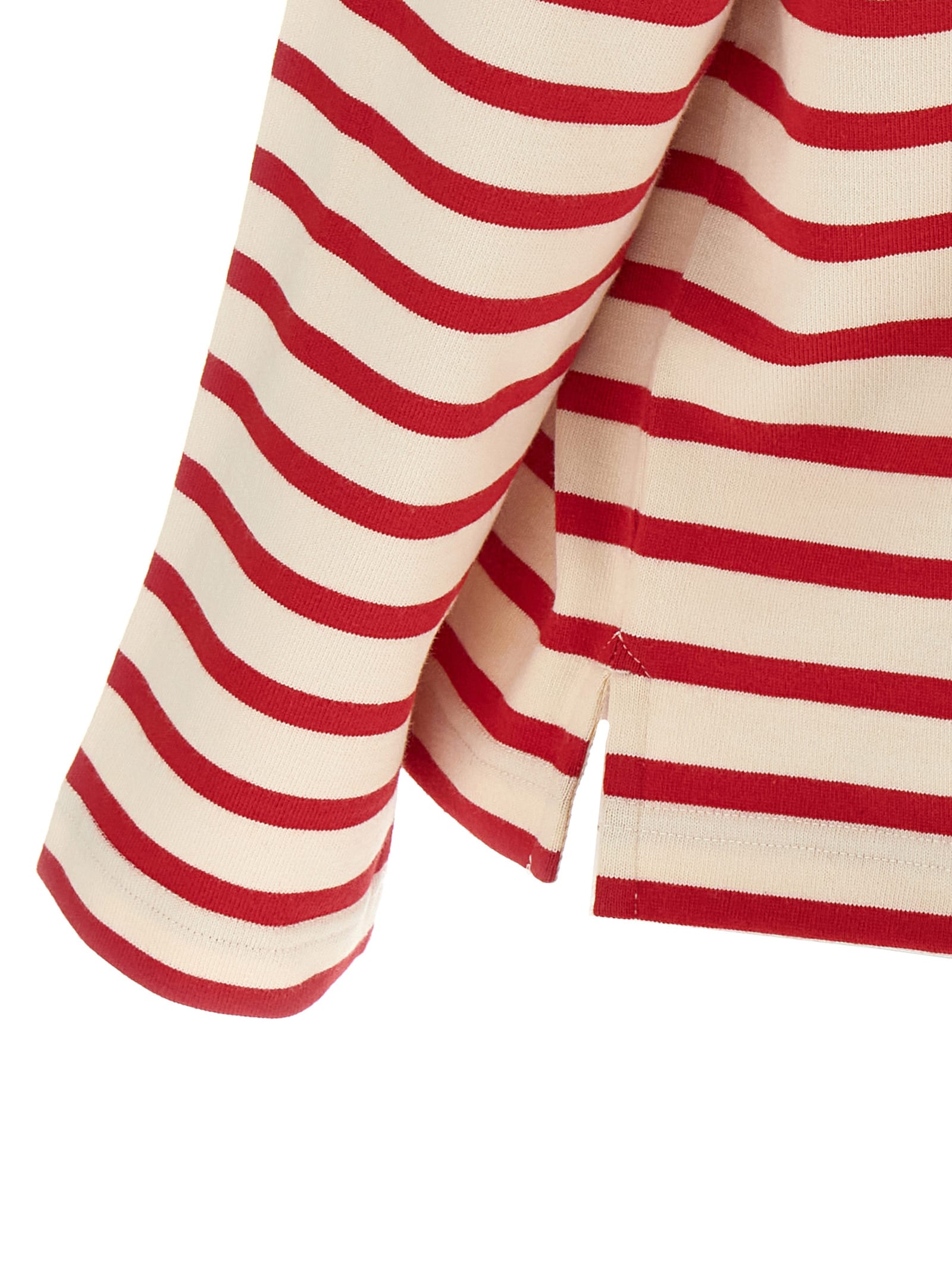Valentino Womens Avorio Rosso Striped Brand-print Cotton-jersey T-shirt In Red