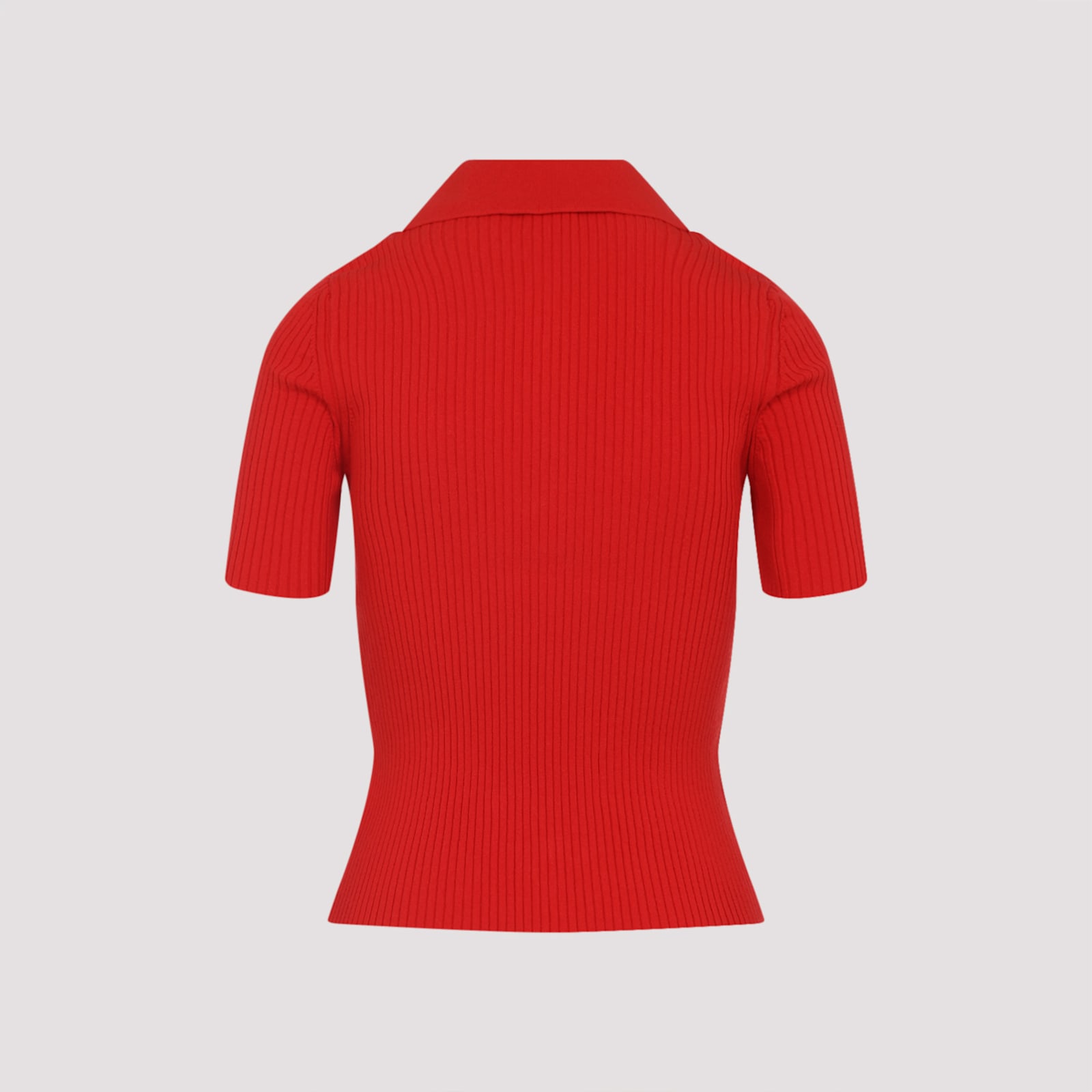 Courrèges Red Viscosa Blend Polo Shirt In Red