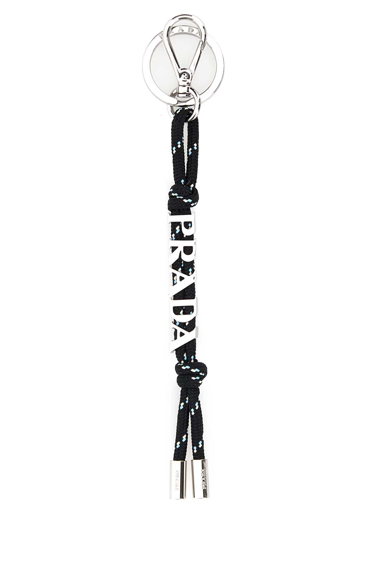 Prada Black Recycled Polyamide Keychain In Black