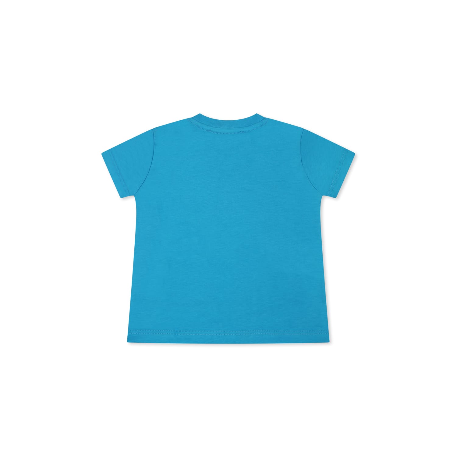 Msgm Light Blue T-shirt For Babykids With Logo In Light Blue
