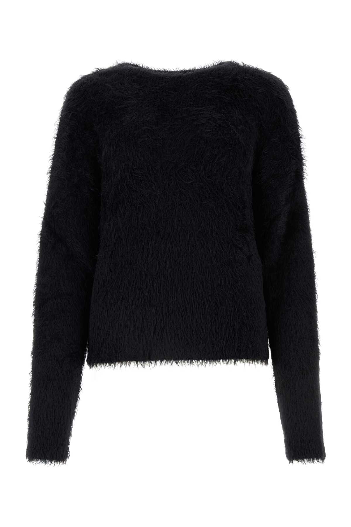 Black Nylon Blend Wild Puffy Sweater