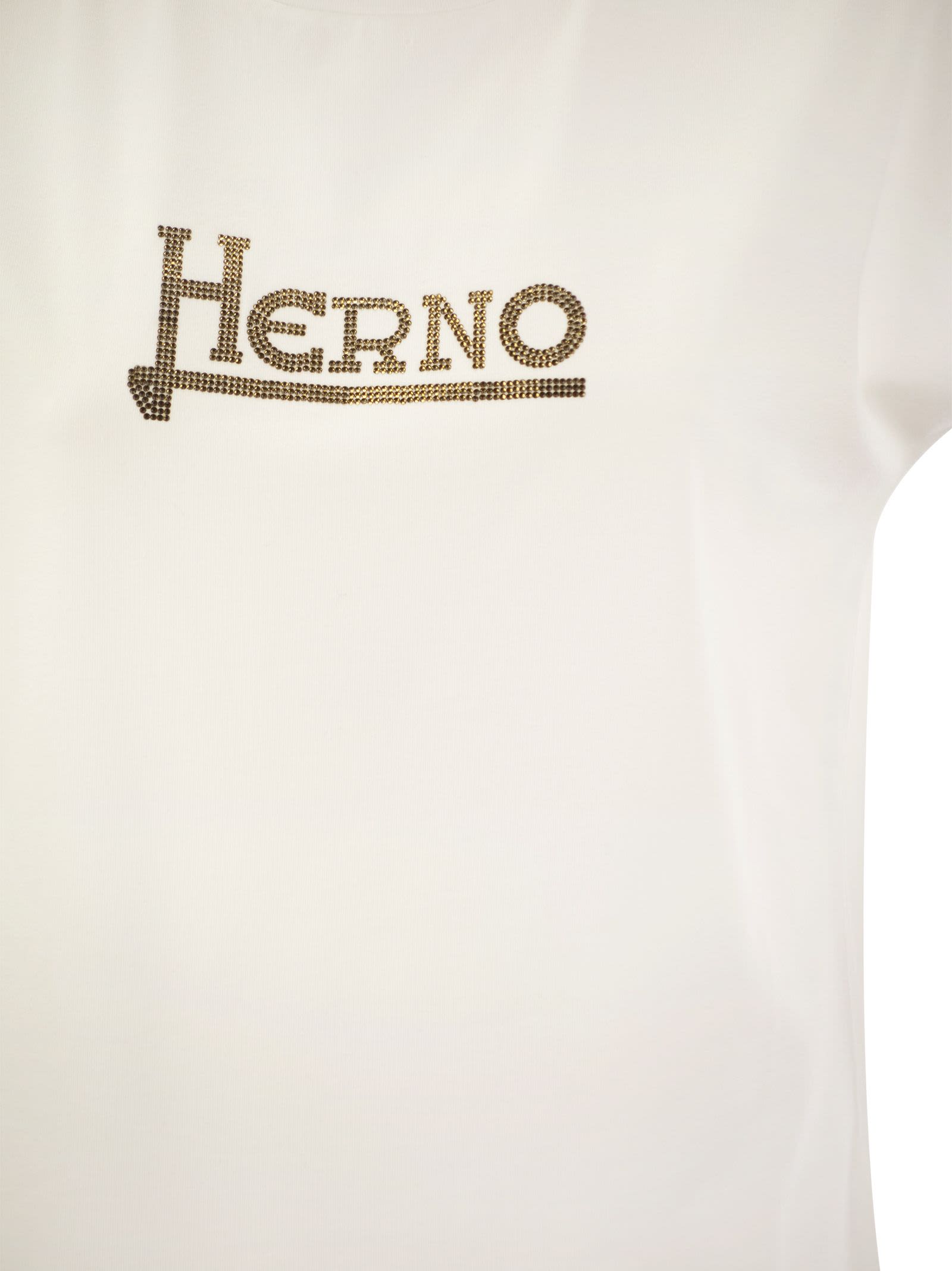Shop Herno Cotton Interlock T-shirt In White