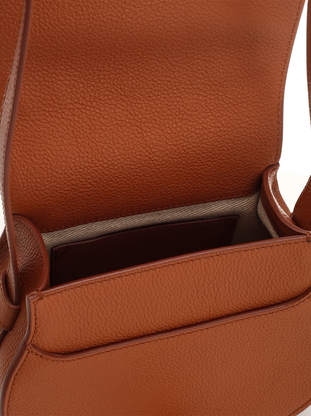 Shop Chloé Marcie Shoulder Bag In Leather Brown