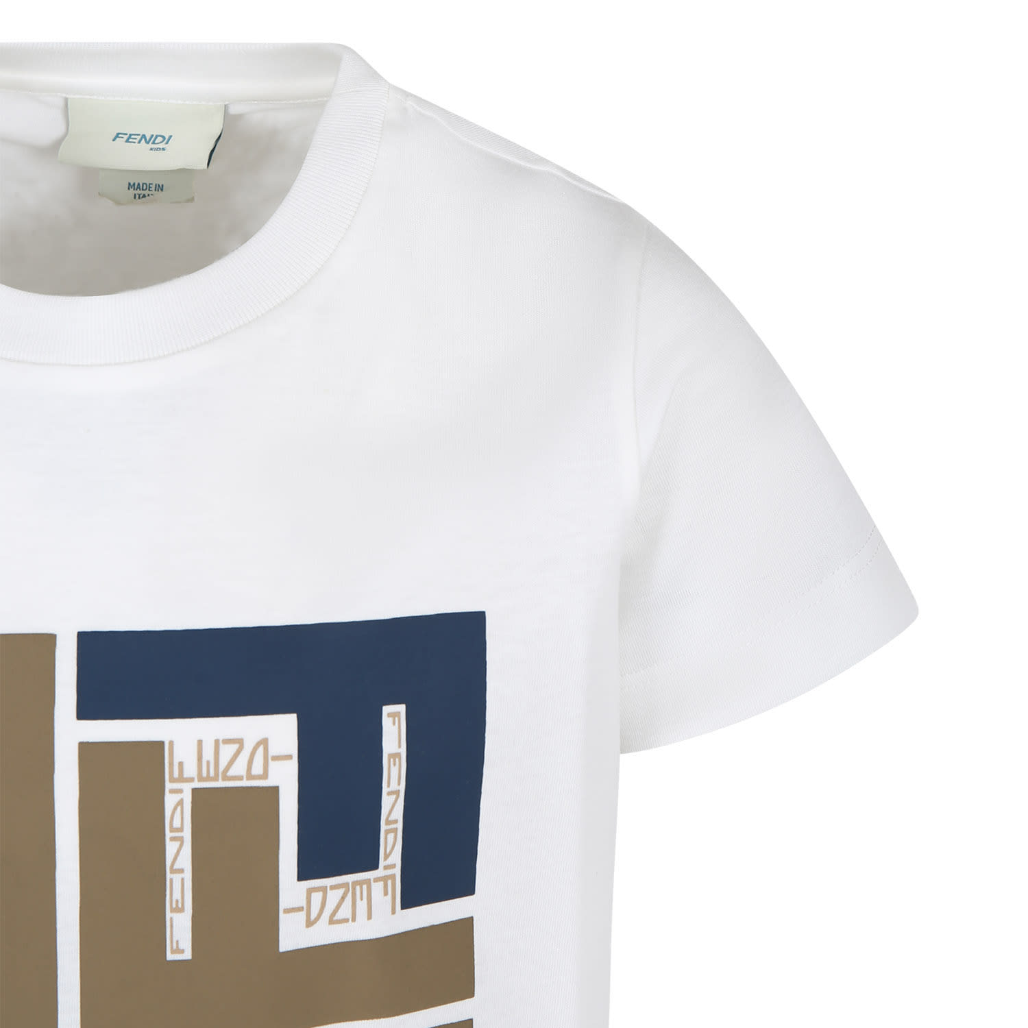 Shop Fendi White T-shirt For Kids With Iconic Ff