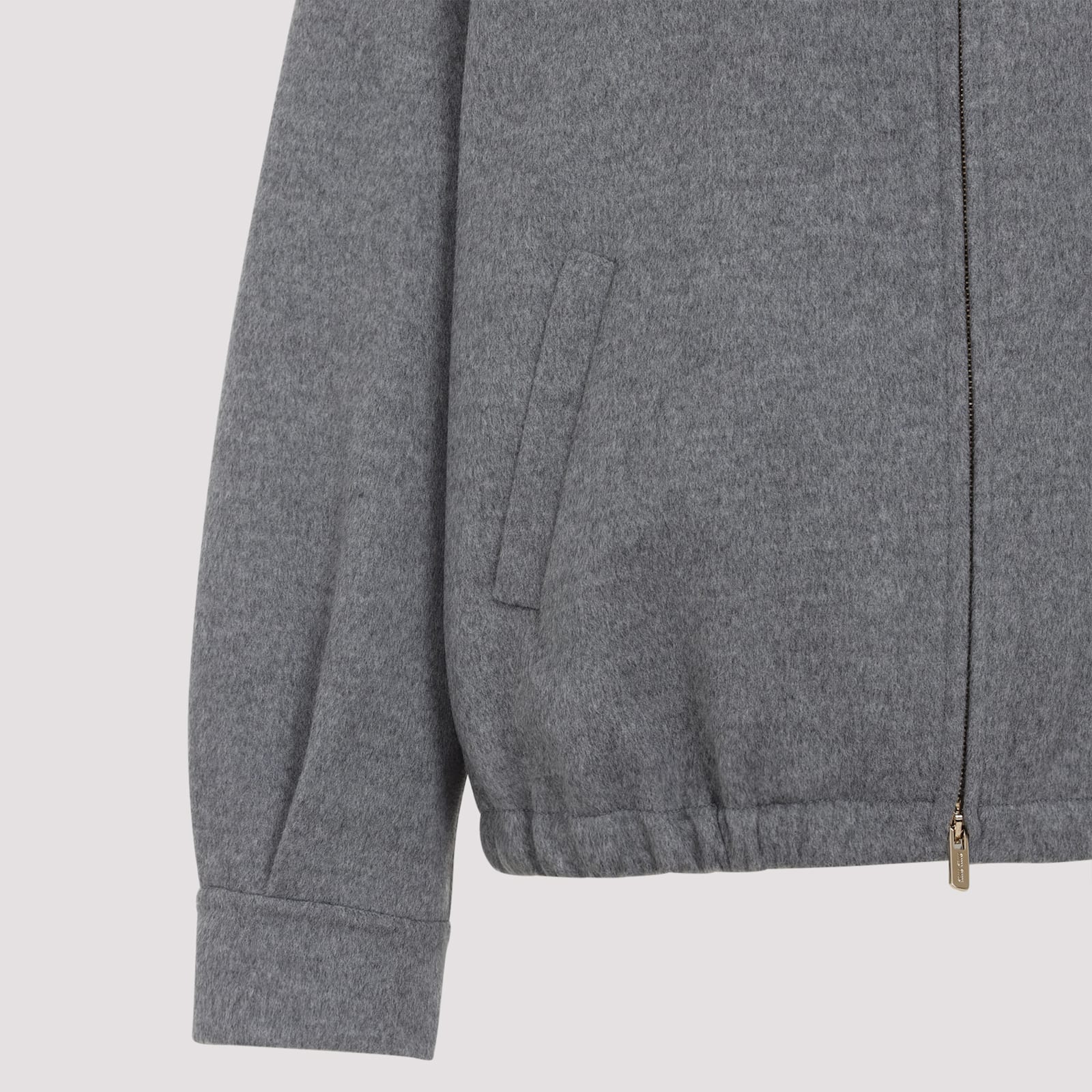 Miu Miu Wool And Cashmere Blend Jacket In Gray