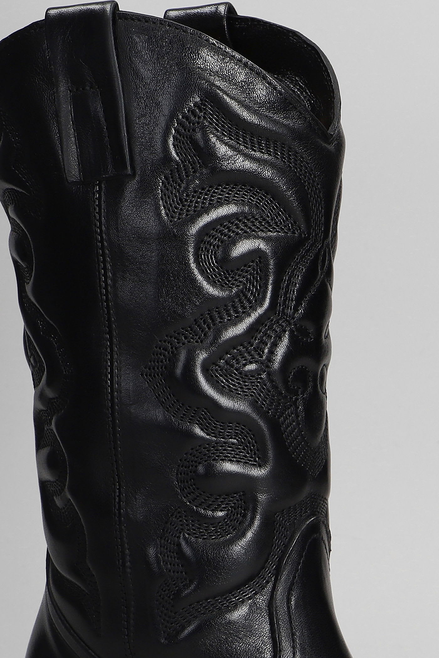 Julie Dee Texan Boots In Black Leather