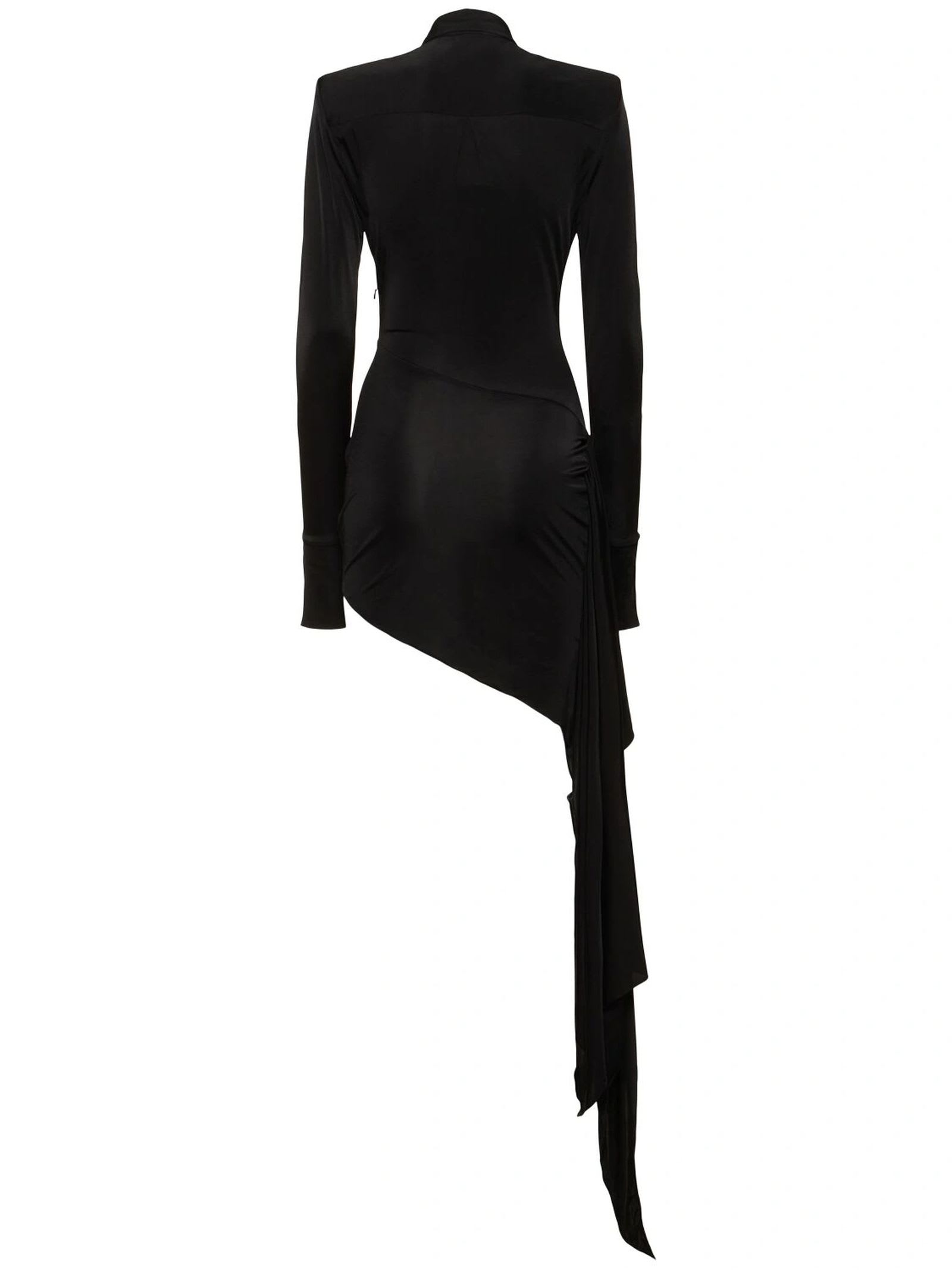 Shop David Koma Black Asymmetric Dress