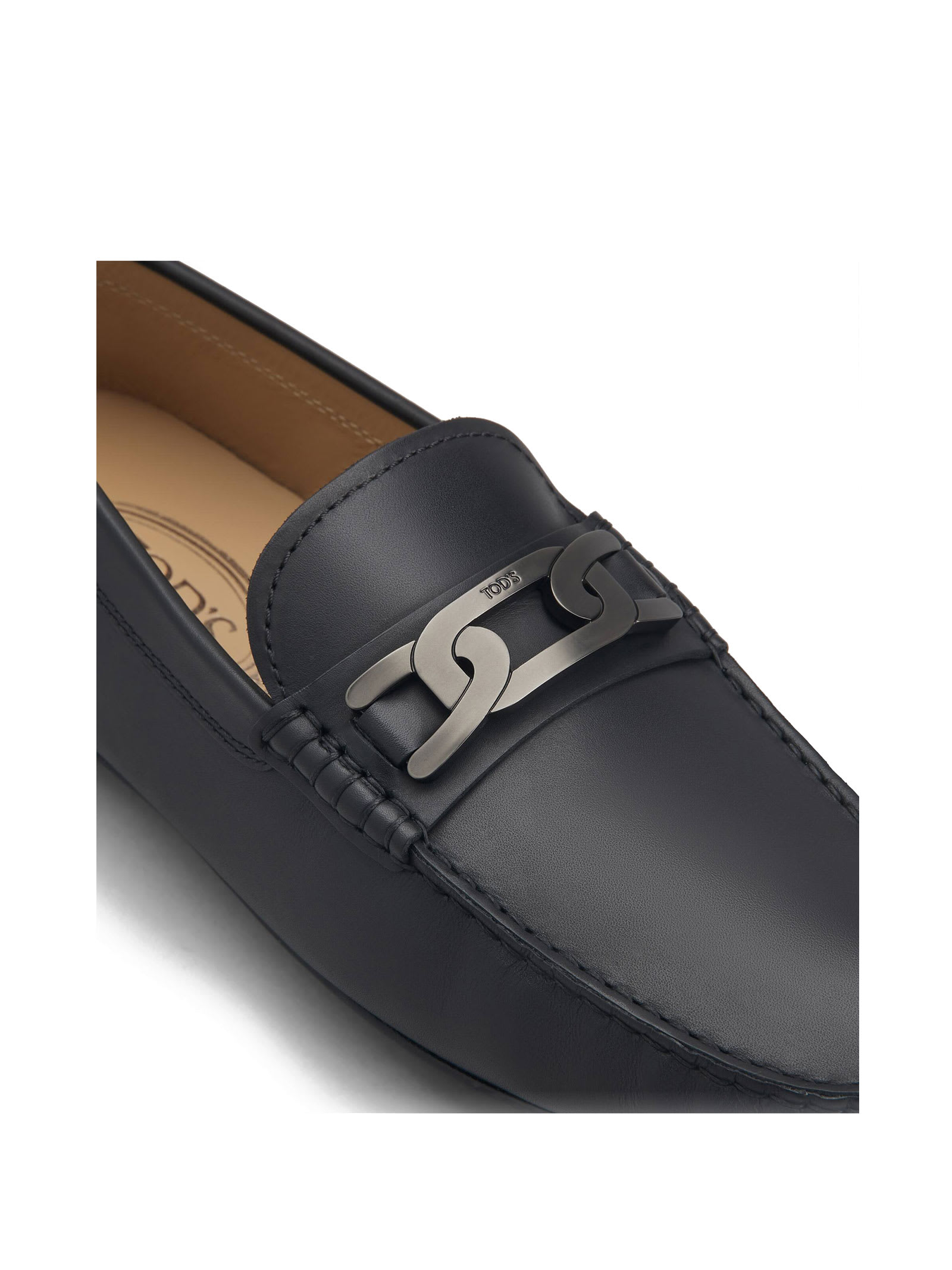 Shop Tod's City Gommino Leather Loafer In Nero