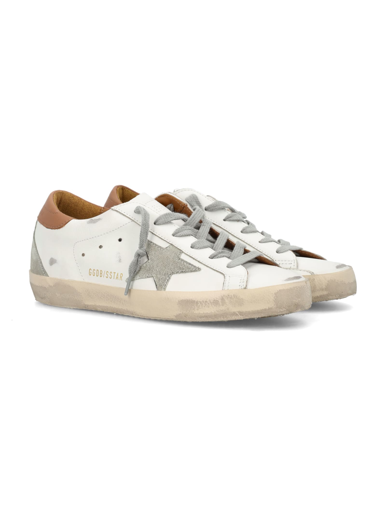 Shop Golden Goose Super-star Woman Sneakers In White Light Brown