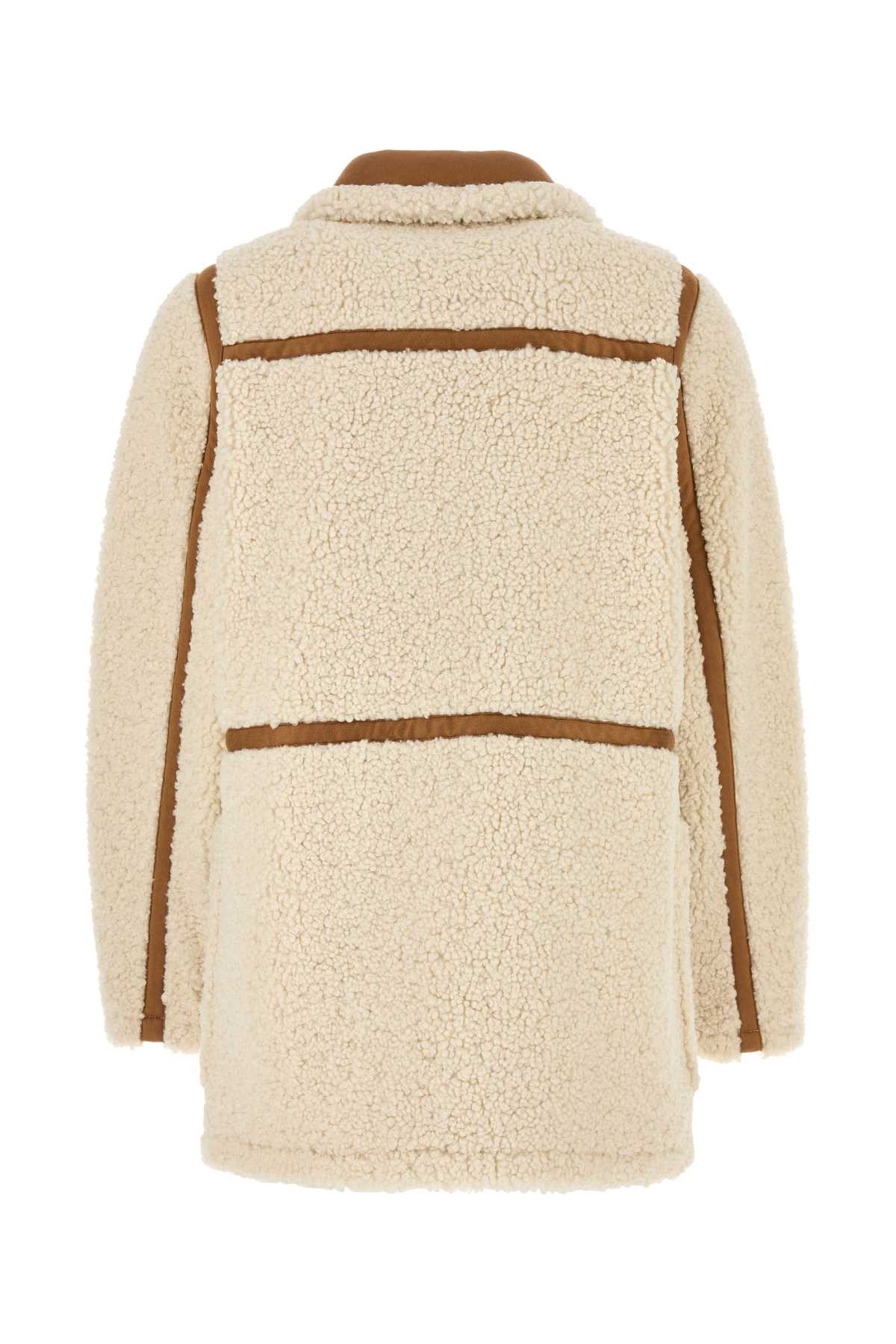 Stand Studio Chloe Ecru Double-breasted Jacket In Offwhite