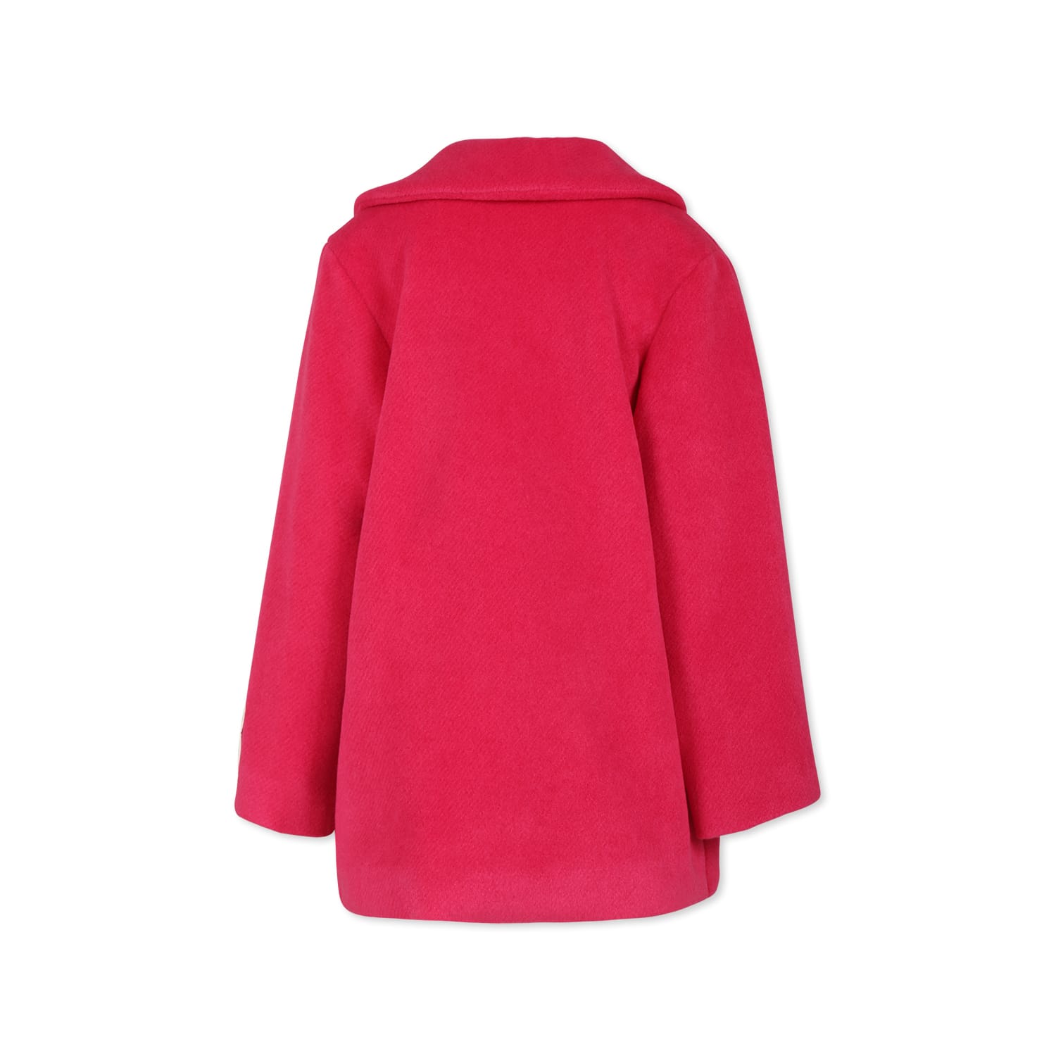 Pinko Fuchsia Coat For Girl With Logo In Fuchsia