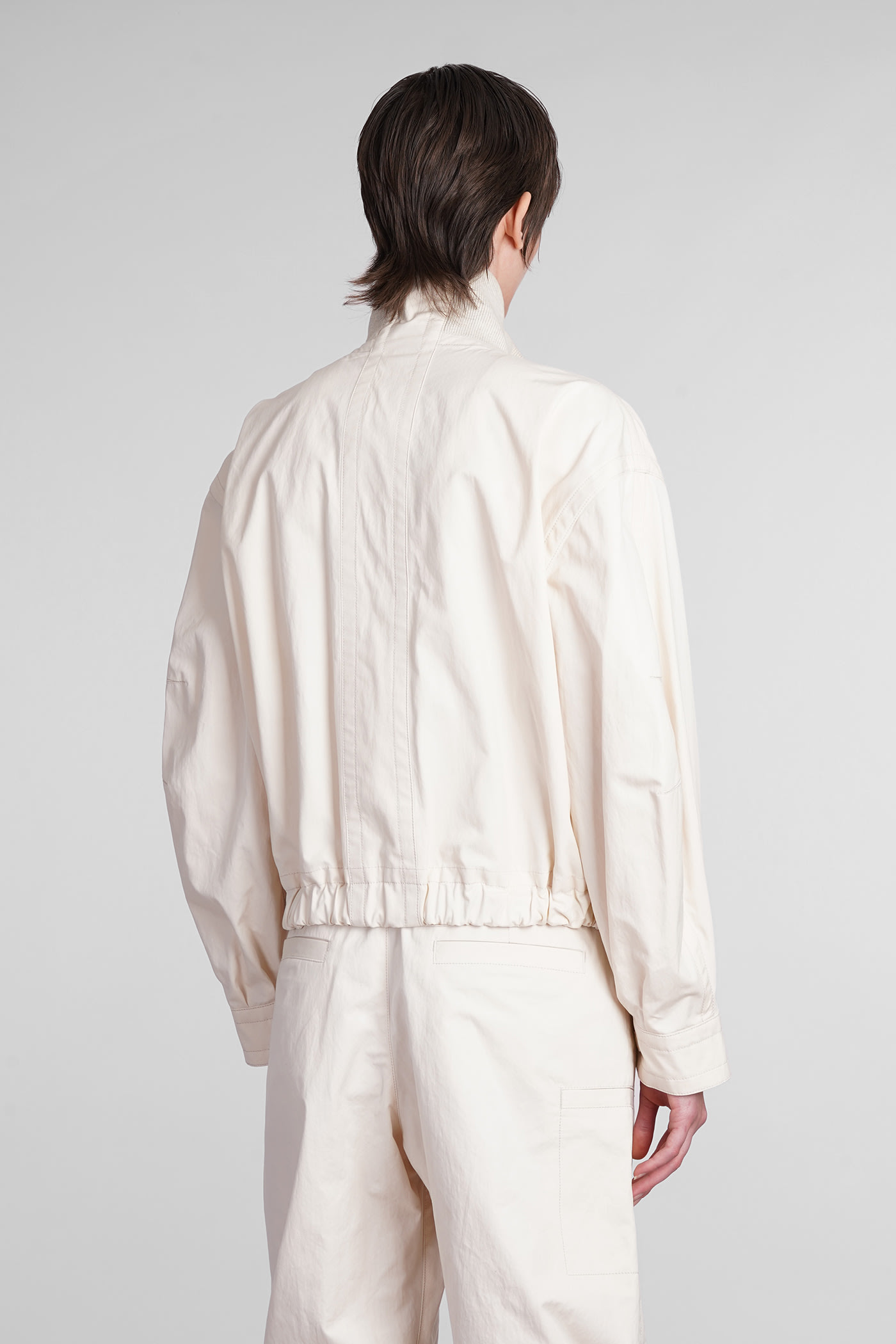 Shop Lemaire Bomber In Beige Cotton