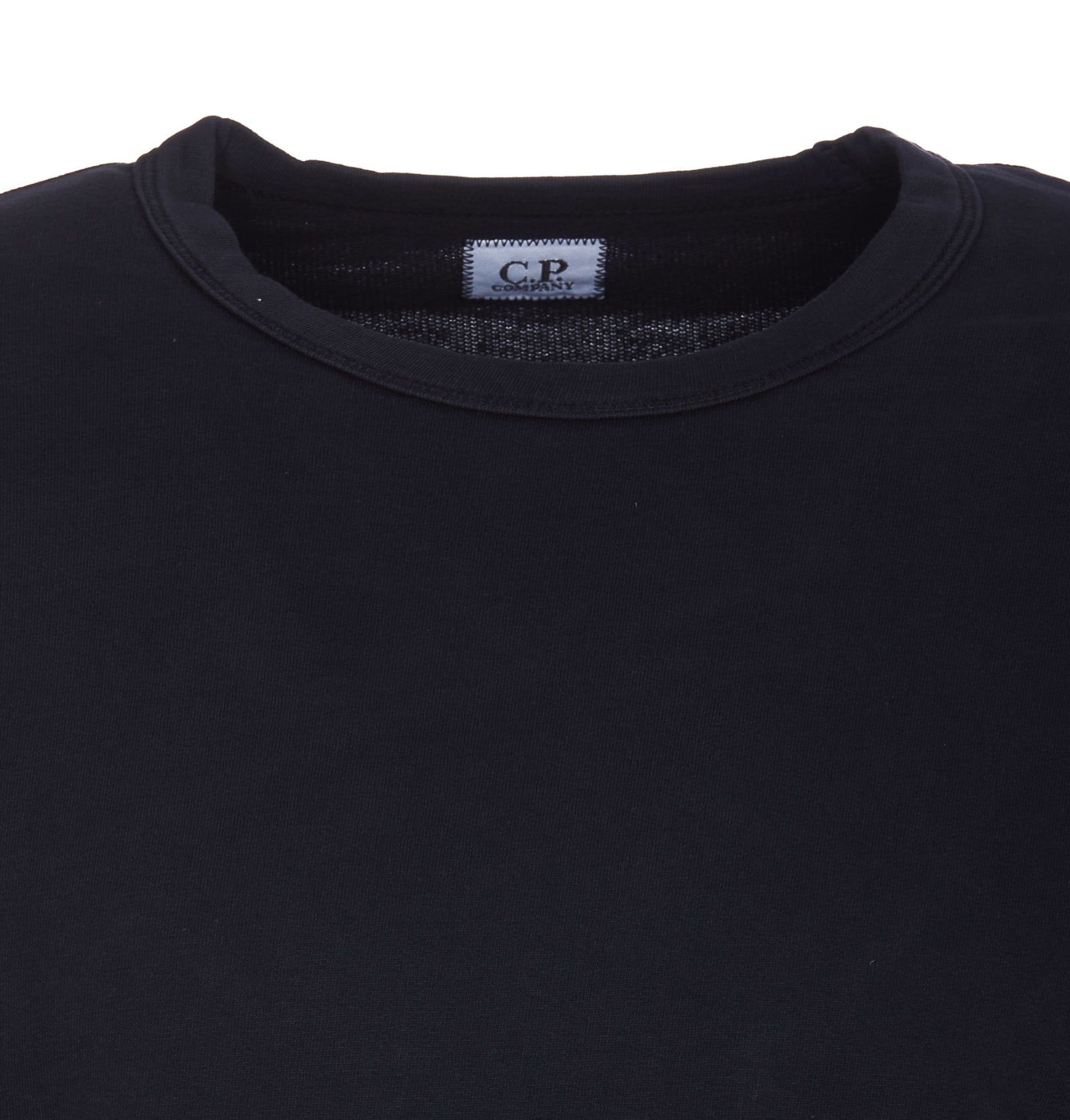 Shop C.p. Company Light Fleece Logo Sweatshirt In Navy