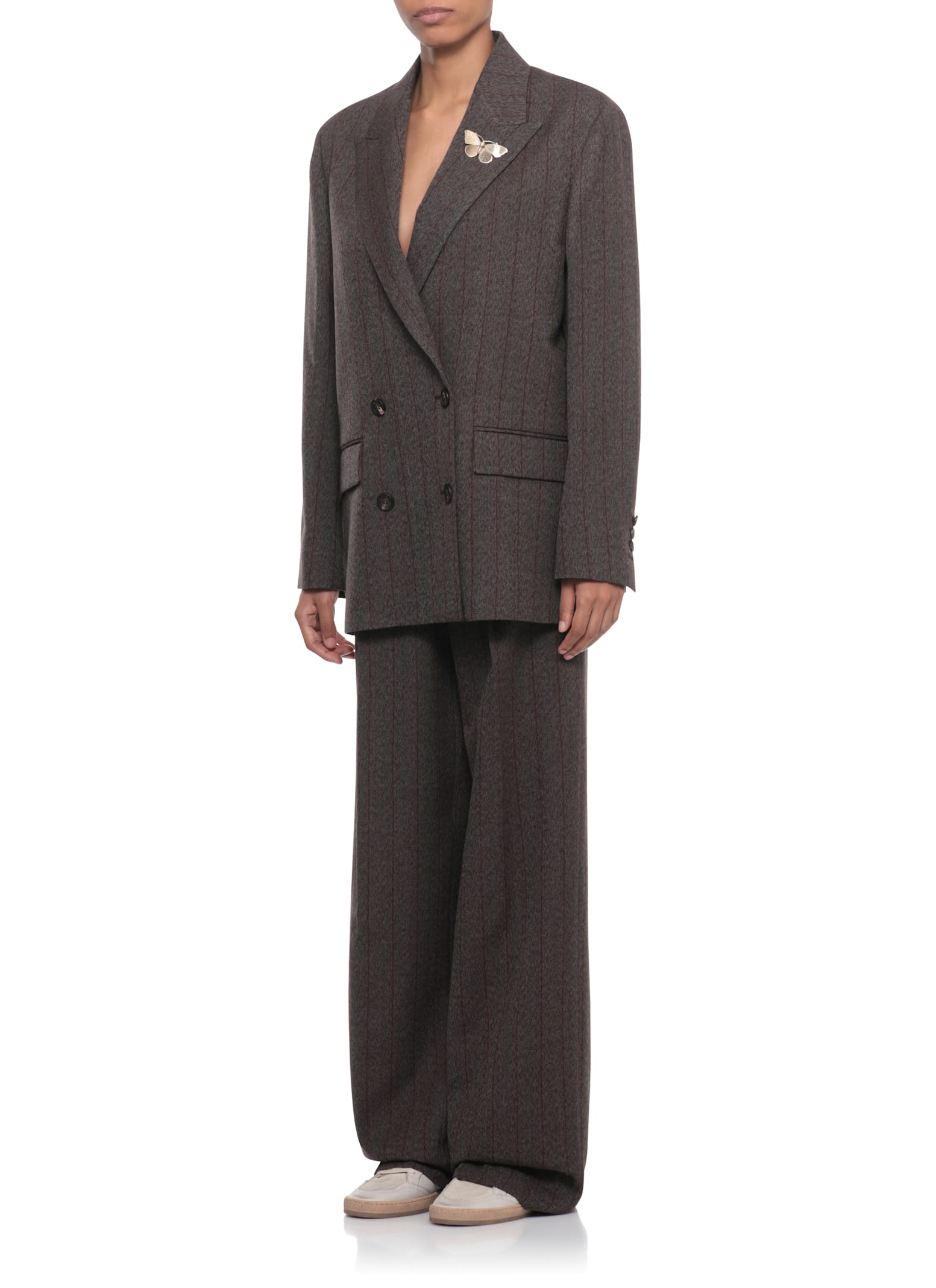 Golden Goose Wool Blazer In Brown