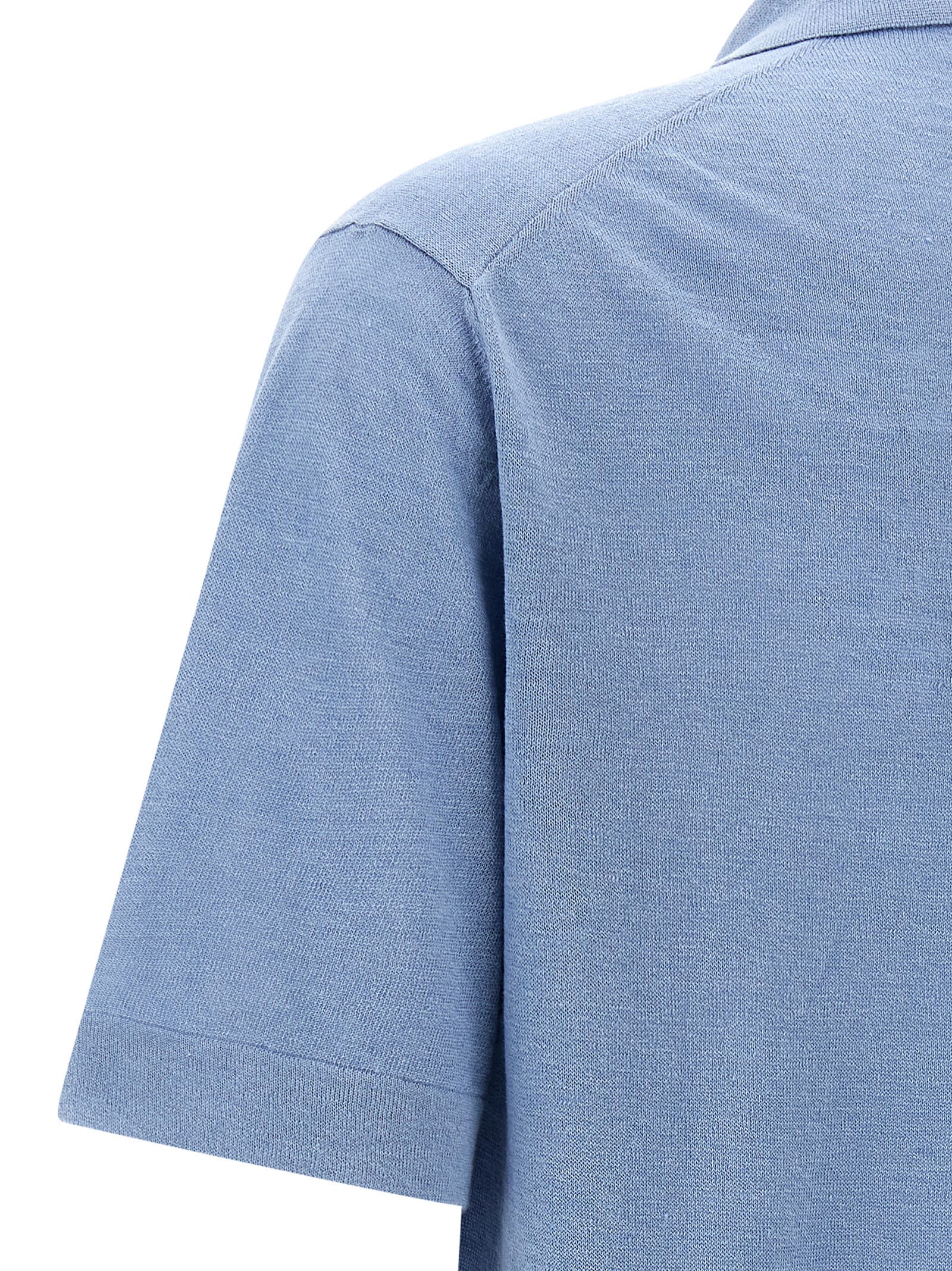 Zanone Short Sleeve Shirt In Light Blue