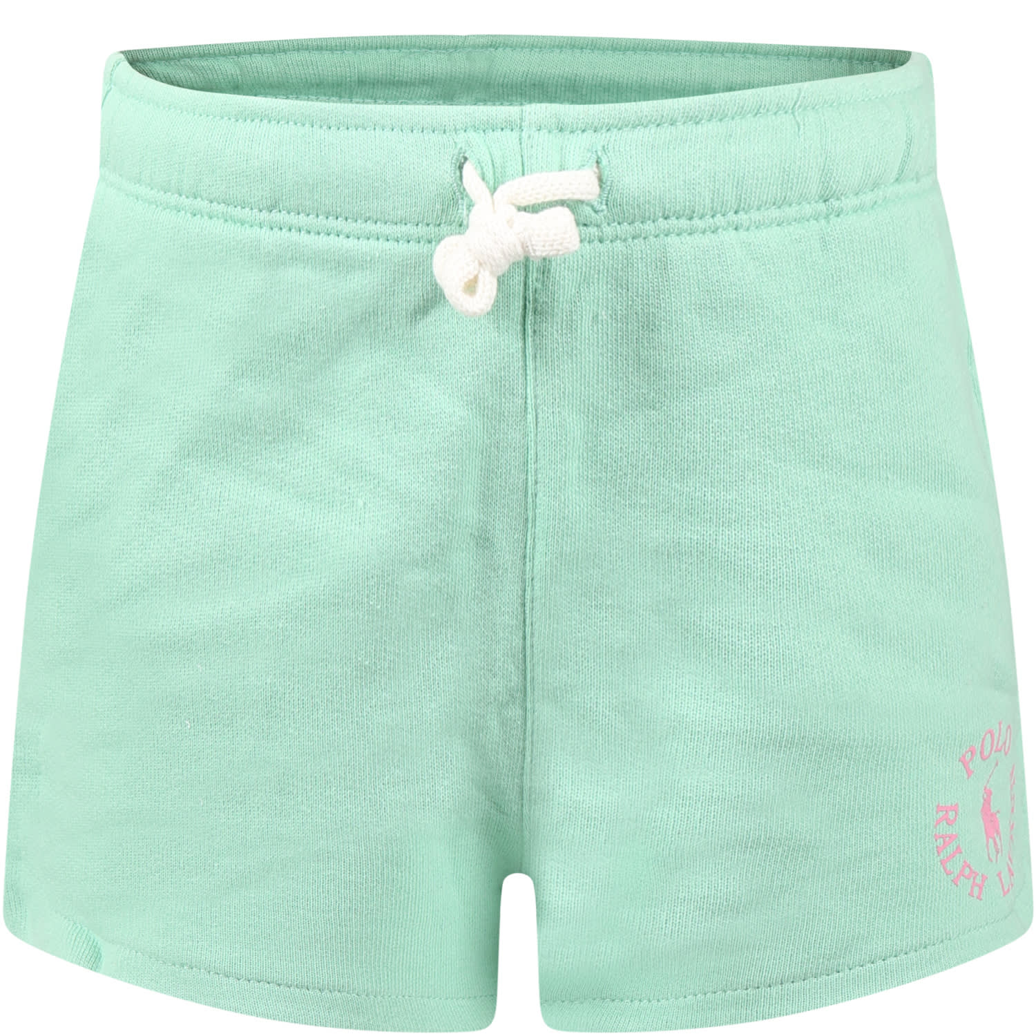 Ralph Lauren Kids' Green Shorts For Girl With Logo And Iconic Horse