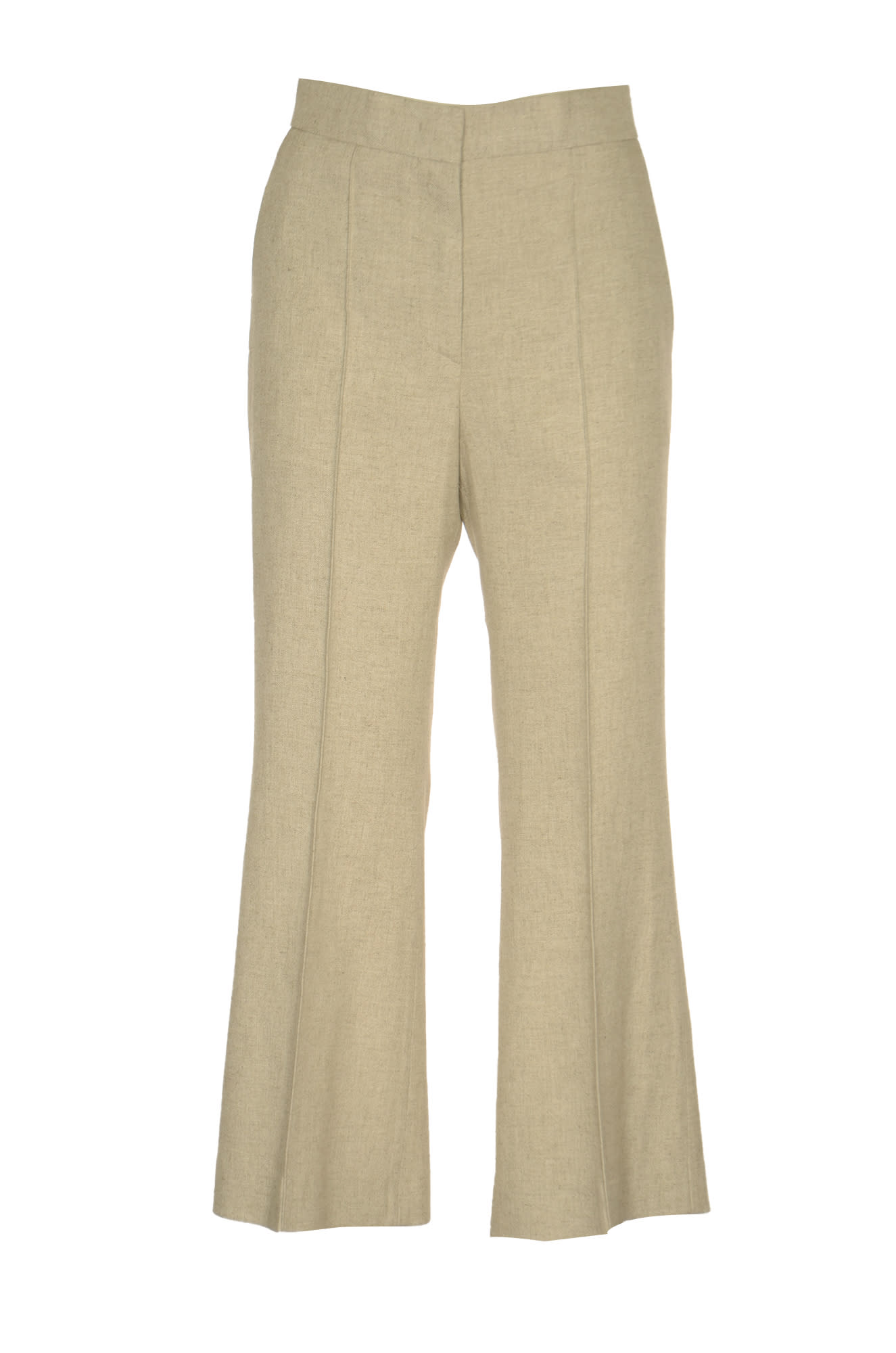 Shop Msgm Classic Concealed Trousers In Beige