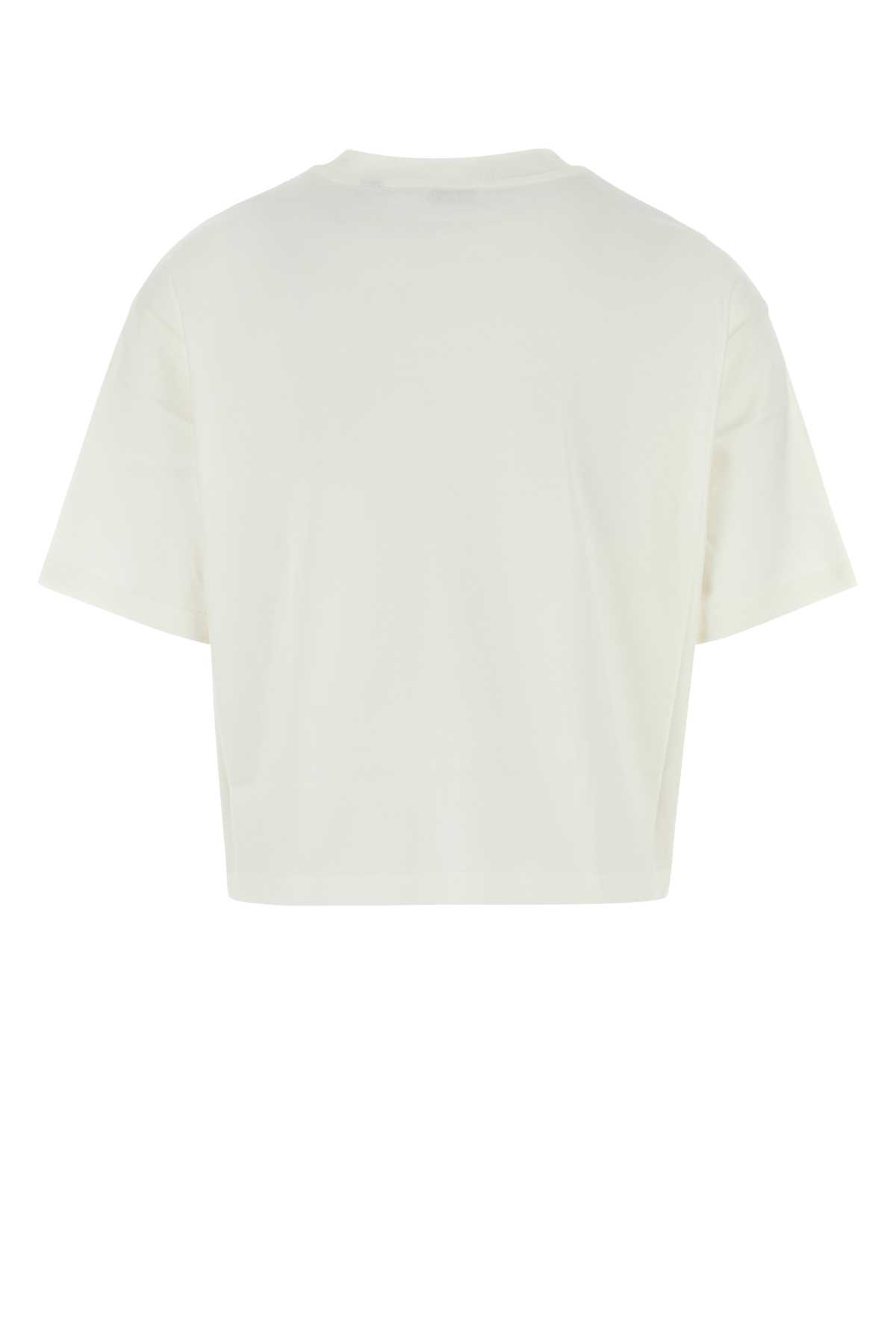 Burberry Crew Neck Cotton T-shirt With Short Sleeves In White