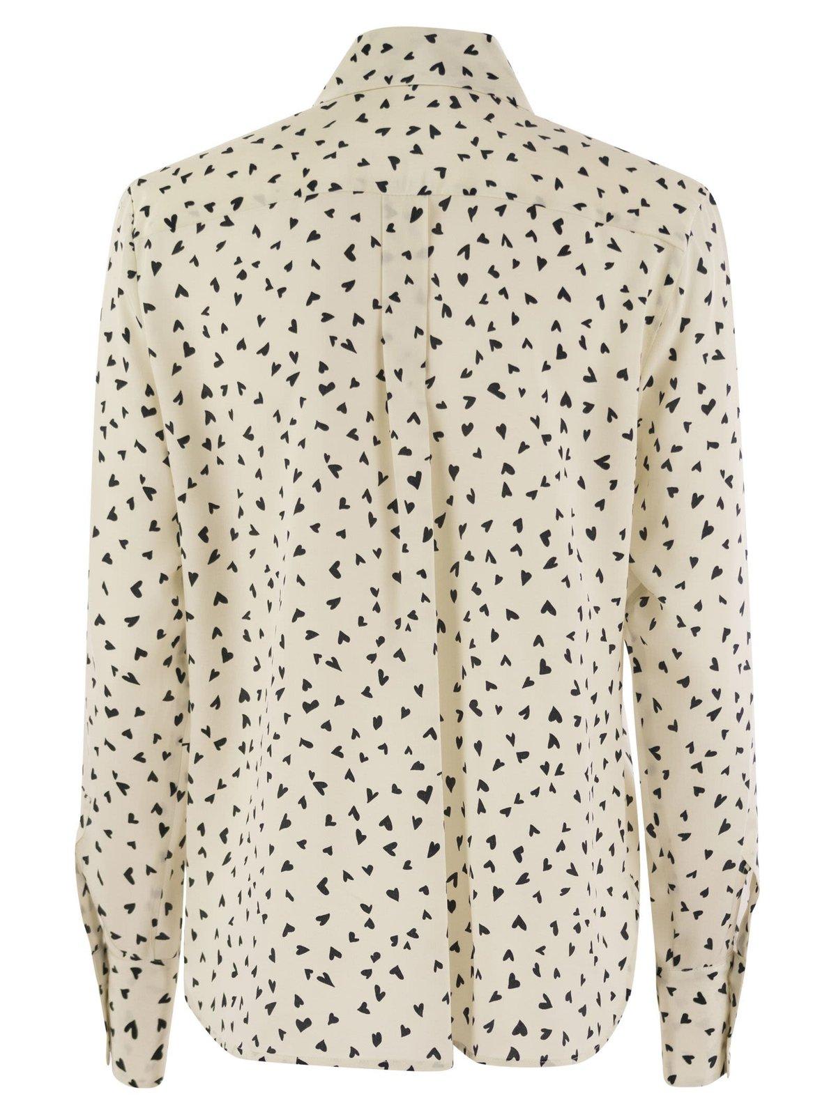 Shop Max Mara Pagine Printed Long-sleeved Shirt In Bianco-nero