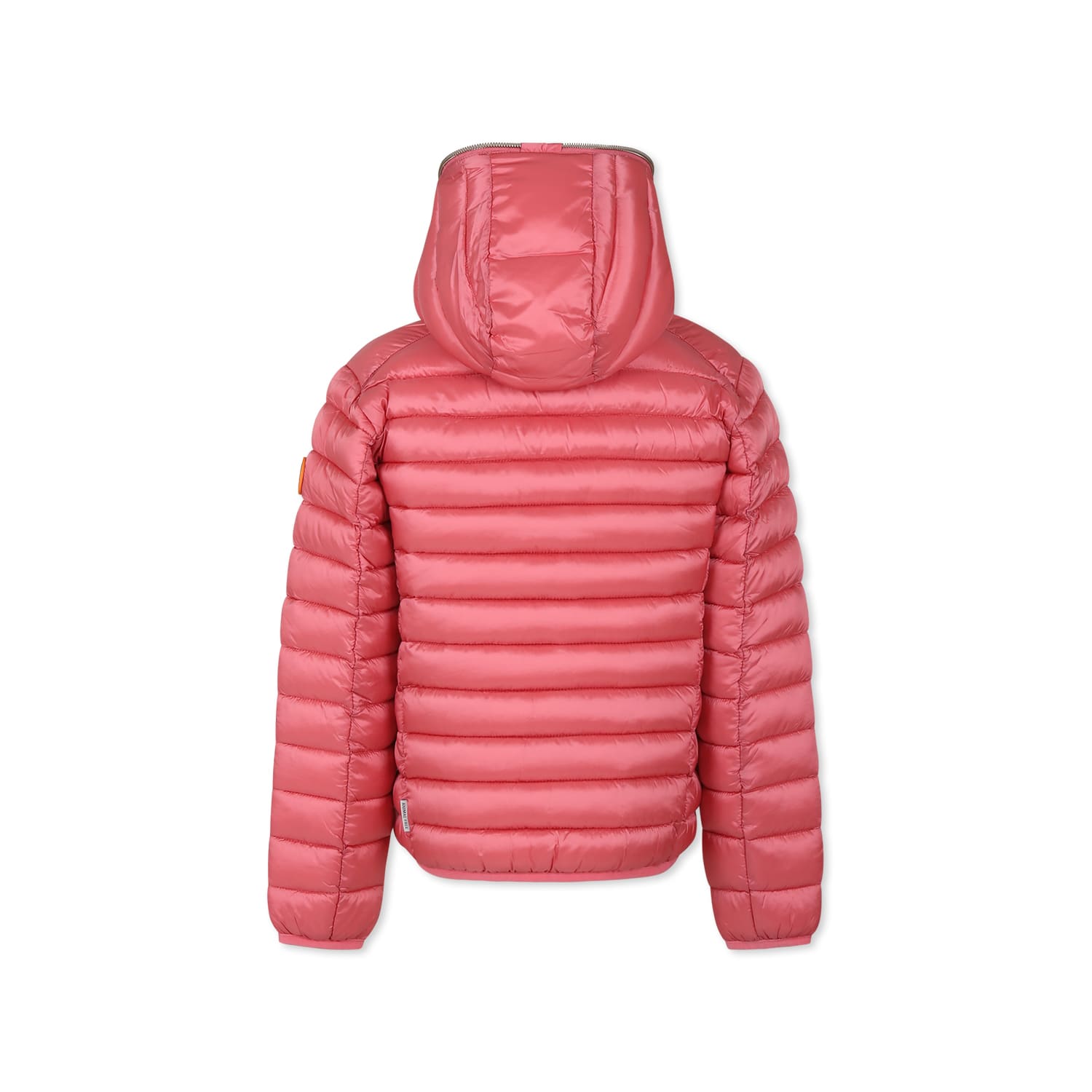 SAVE THE DUCK PINK DOWN JACKET FOR GIRL WITH LOGO