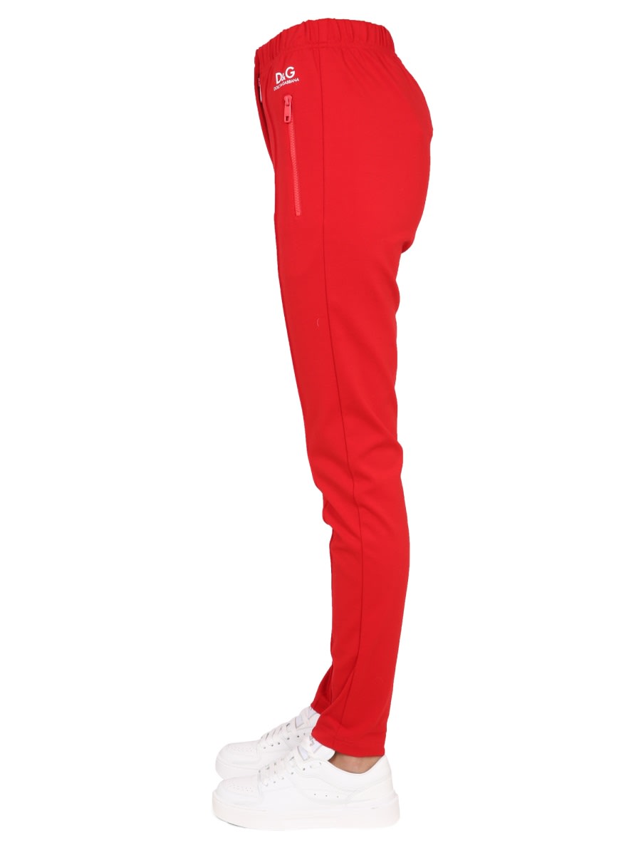 Shop Dolce & Gabbana Pantaloni In Punto Stoffa In Red