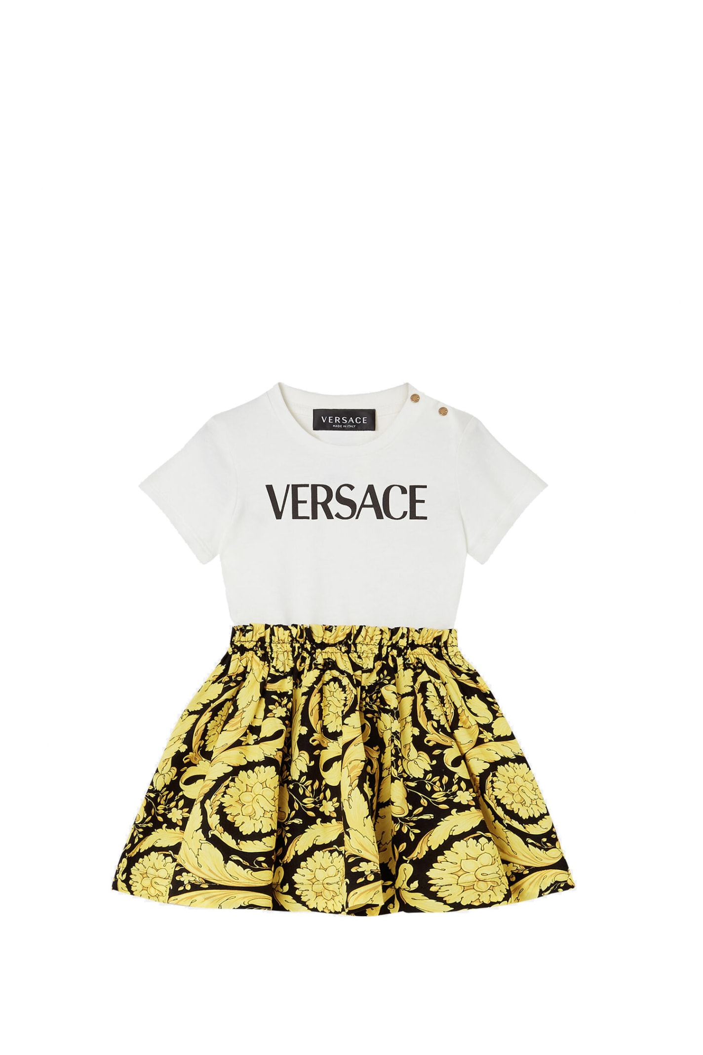 Shop Versace Baroque T-shirt Dress In Multicolor
