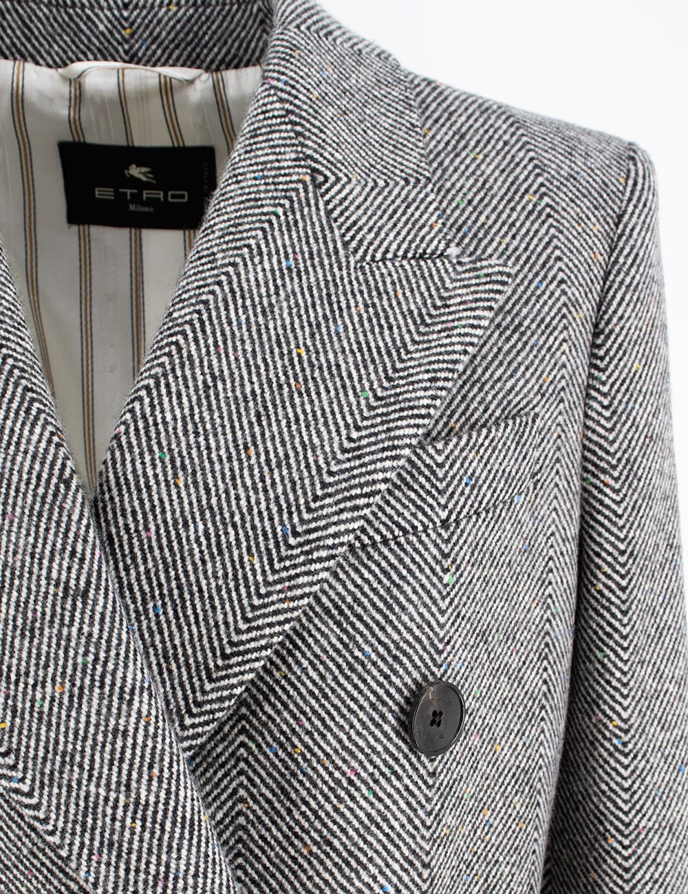 Shop Etro Coat In Bicolor