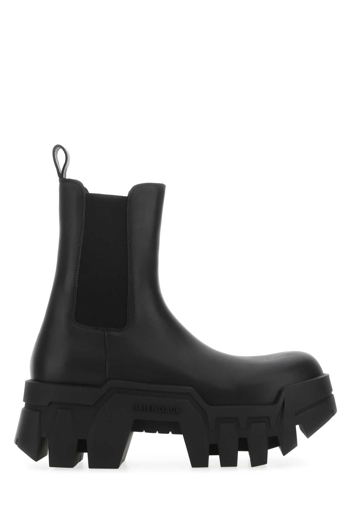 Shop Balenciaga Black Leather Bulldozer Ankle Boots In 1000