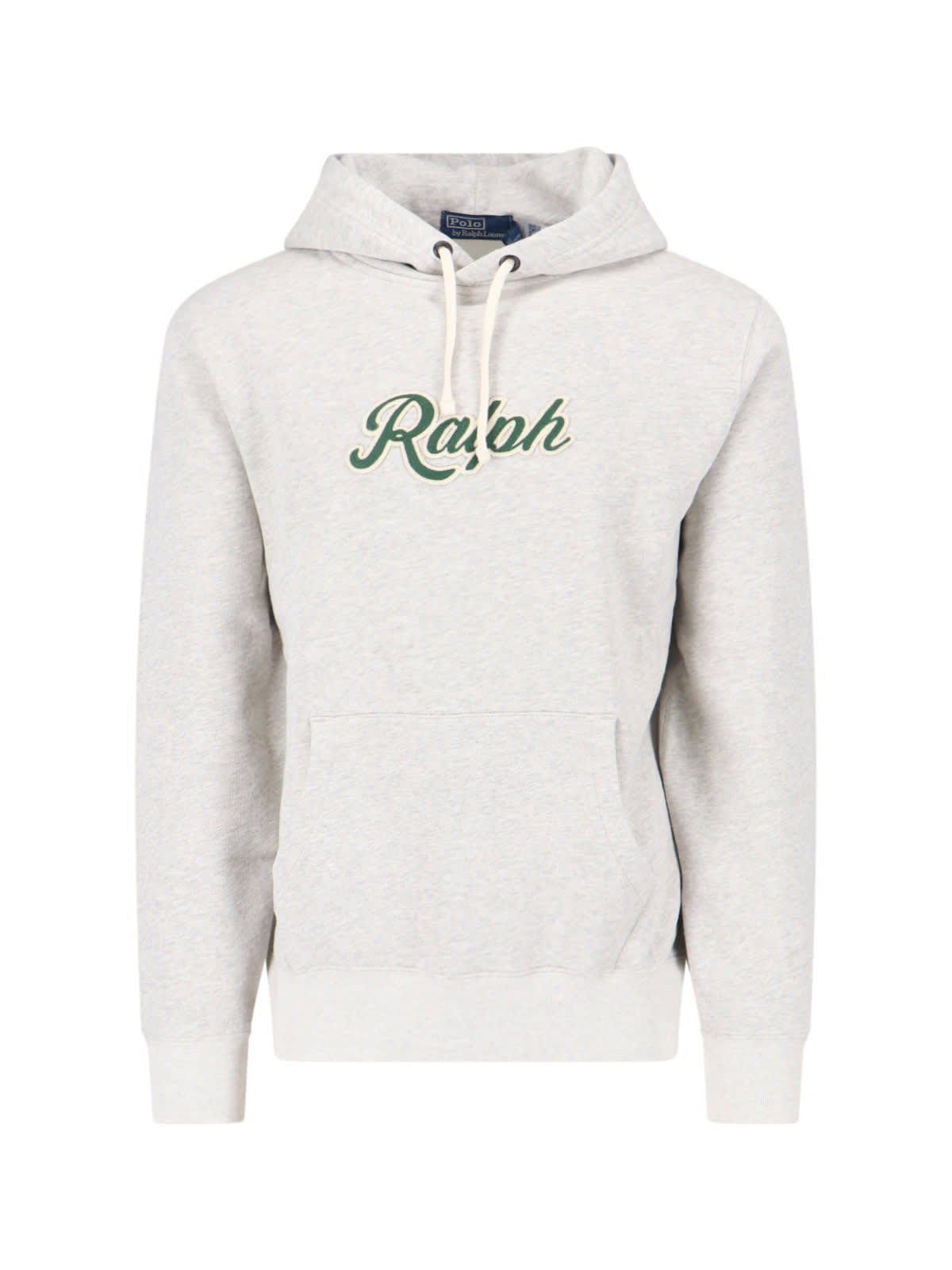 Shop Polo Ralph Lauren Logo Hoodie In Gray