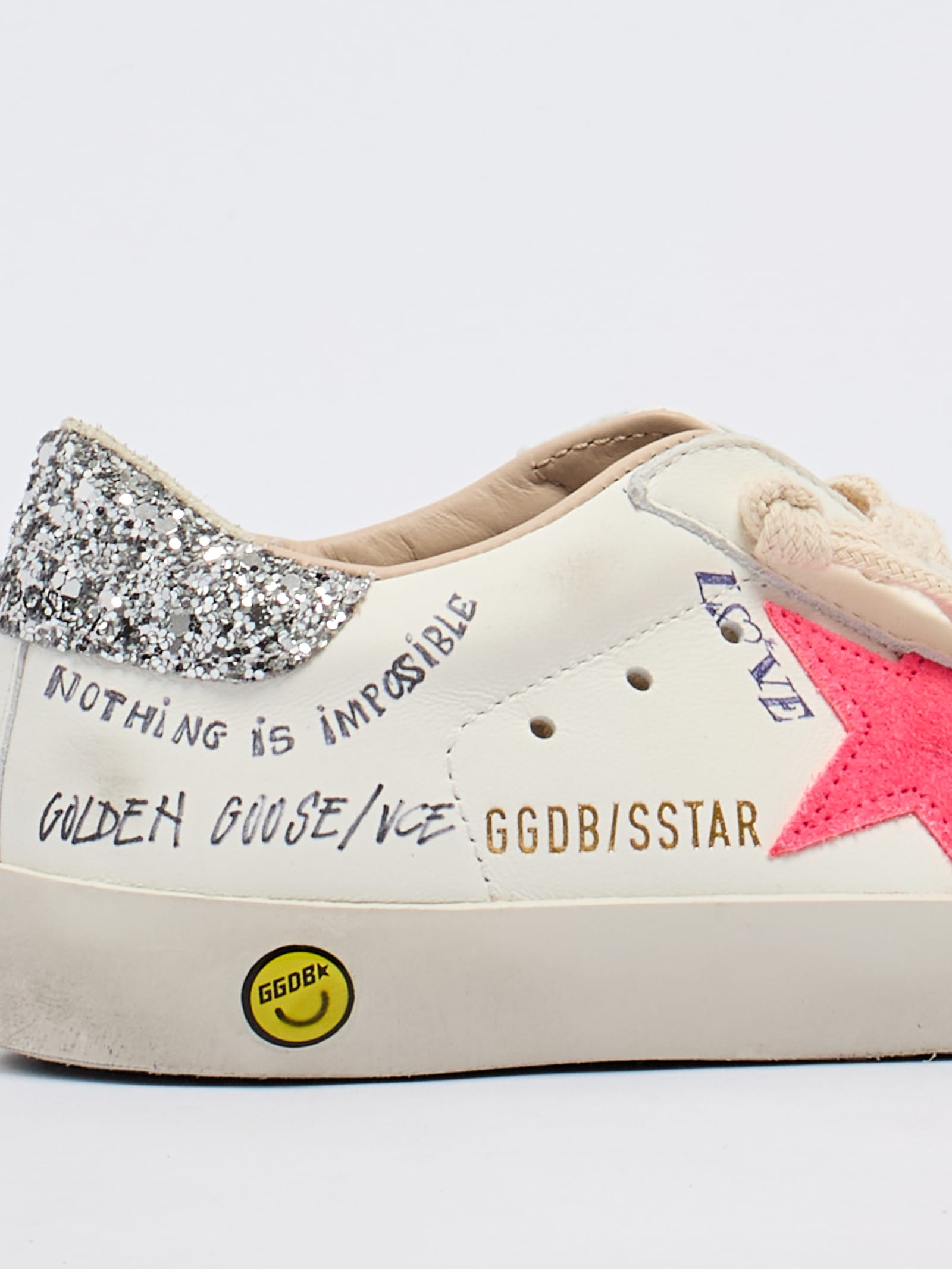 Shop Golden Goose Super Star Sneaker In Bianco-fuxia