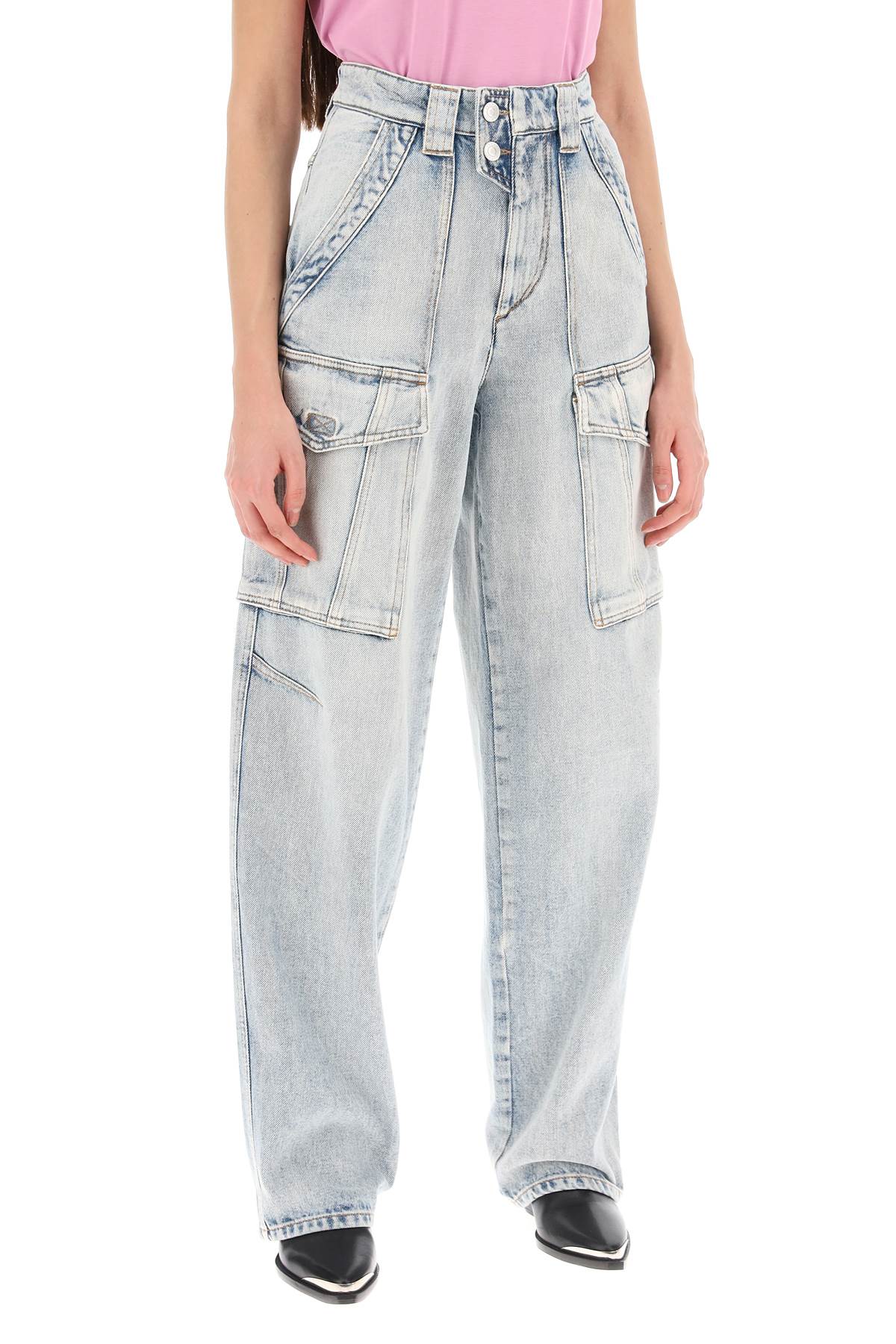 Isabel Marant Étoile Jeans Cargo Heilani In Light Blue