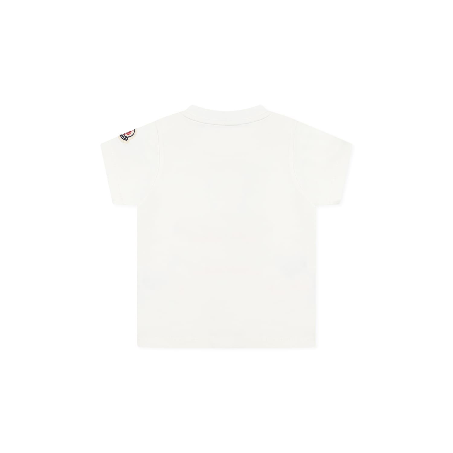 MONCLER WHITE T-SHIRT FOR BABY GIRL WITH LOGO