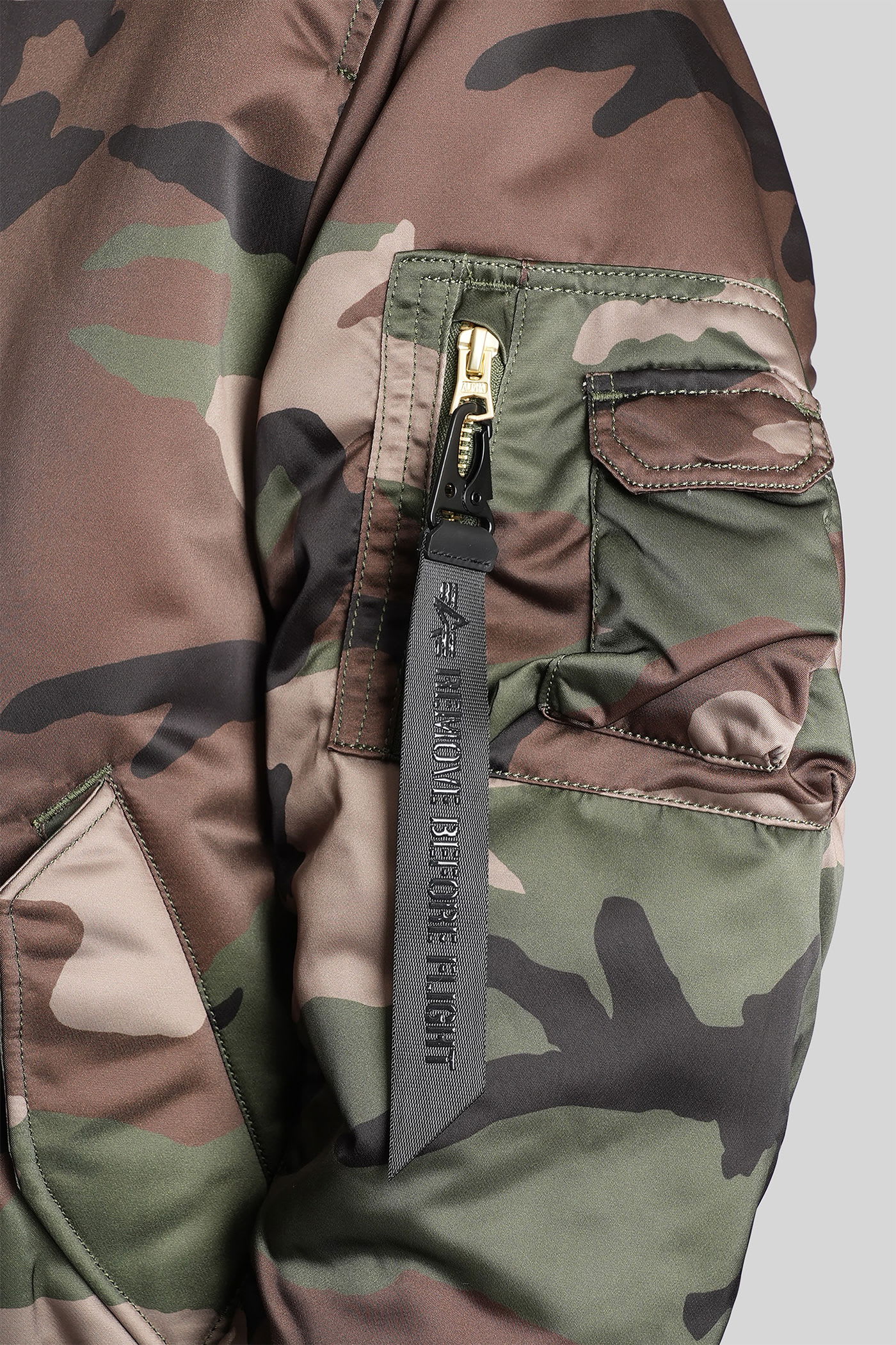 Alpha Industries Ma-1 Primaloft Flight Camo Bomber Jacket In Multi