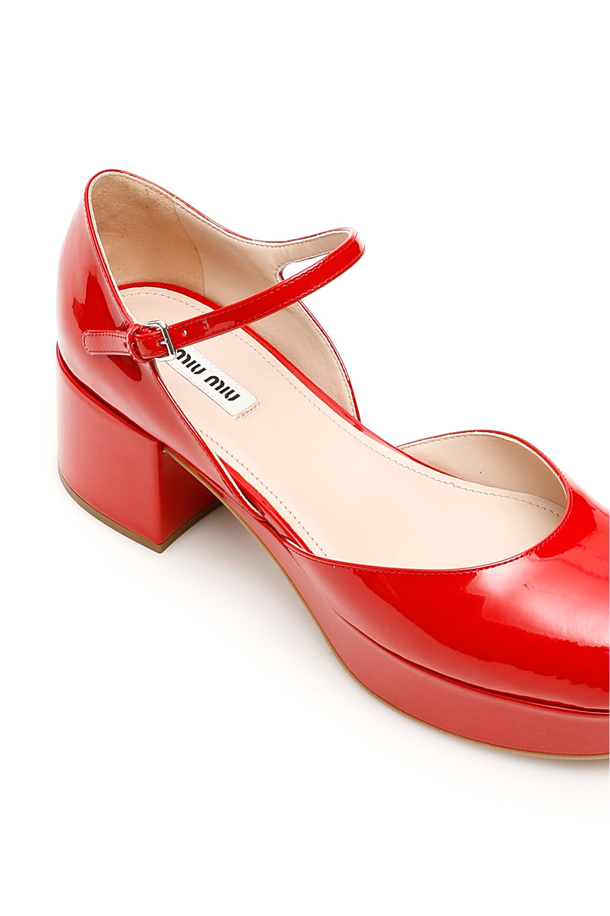 red platform mary janes