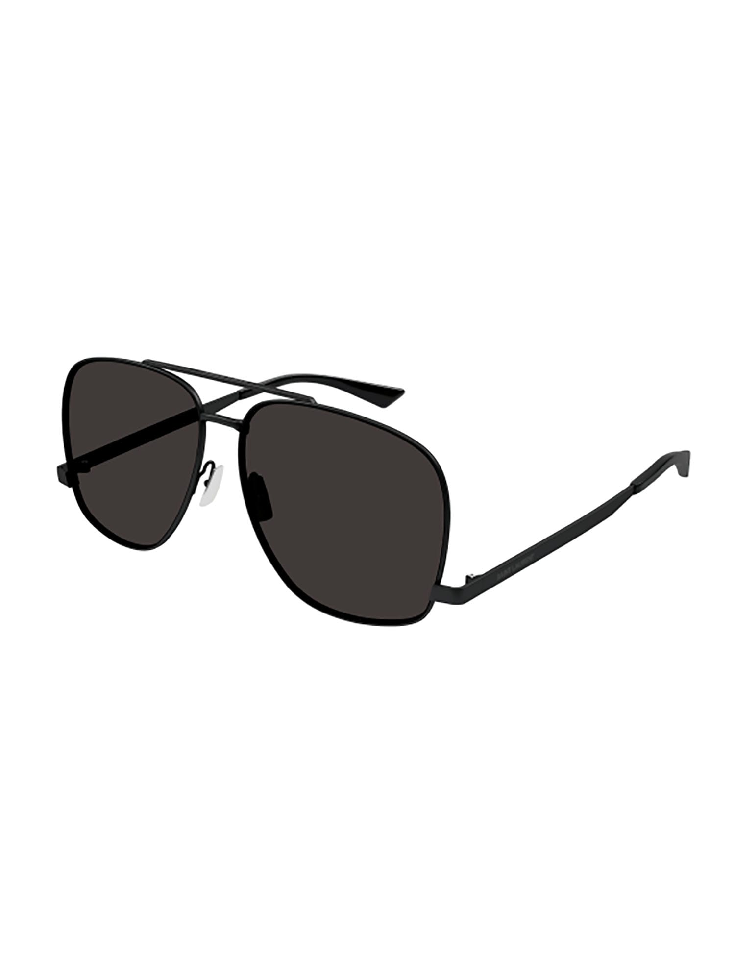 Shop Saint Laurent Sl 653 Leon Sunglasses In Black Black Black