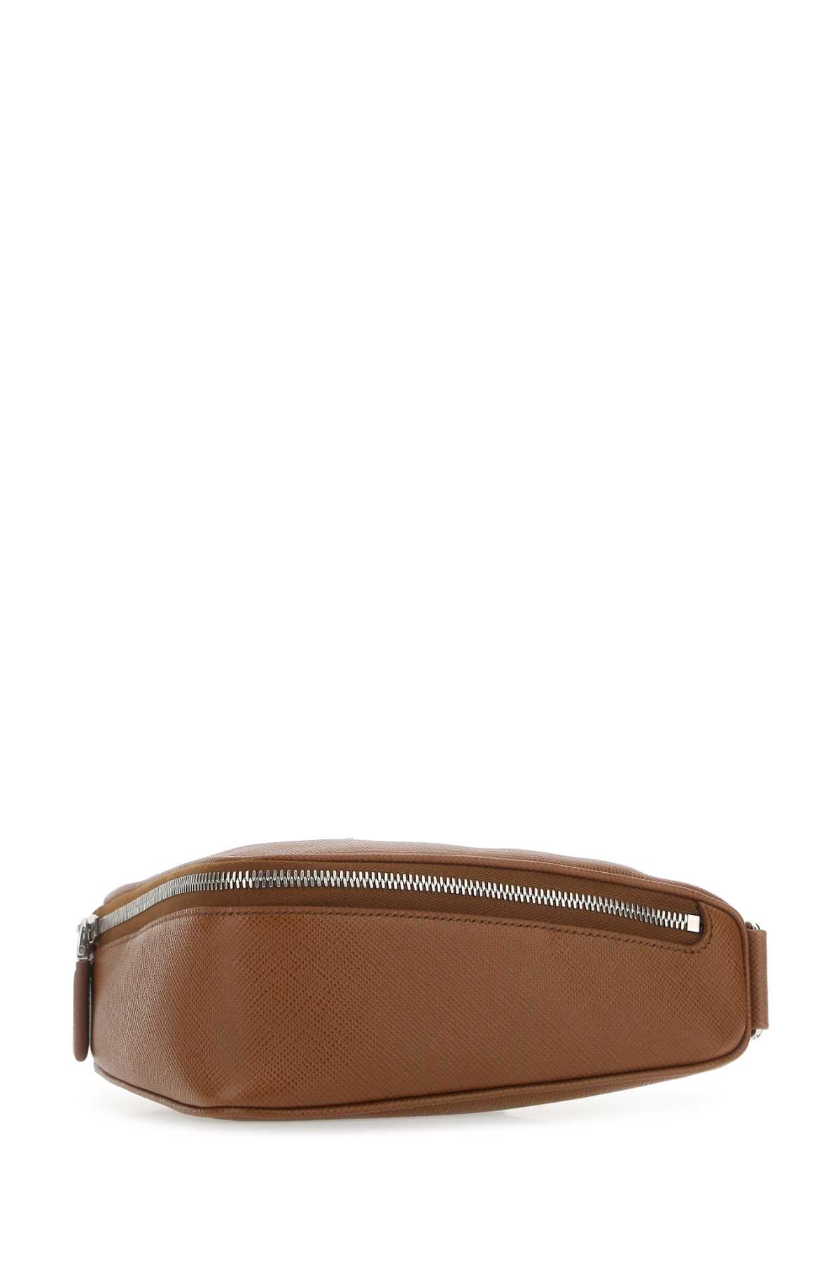 Prada Brown Leather Belt Bag In F0046