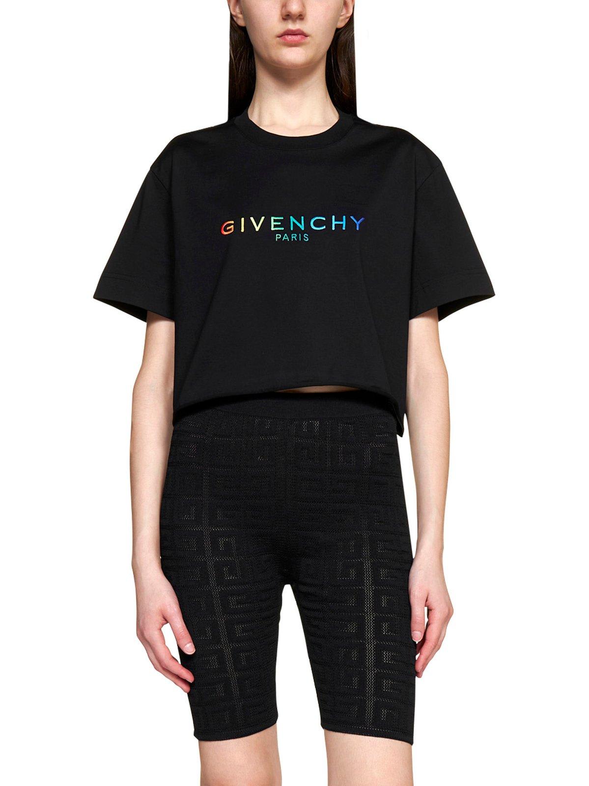 Givenchy Logo Printed Crewneck Cropped T-shirt