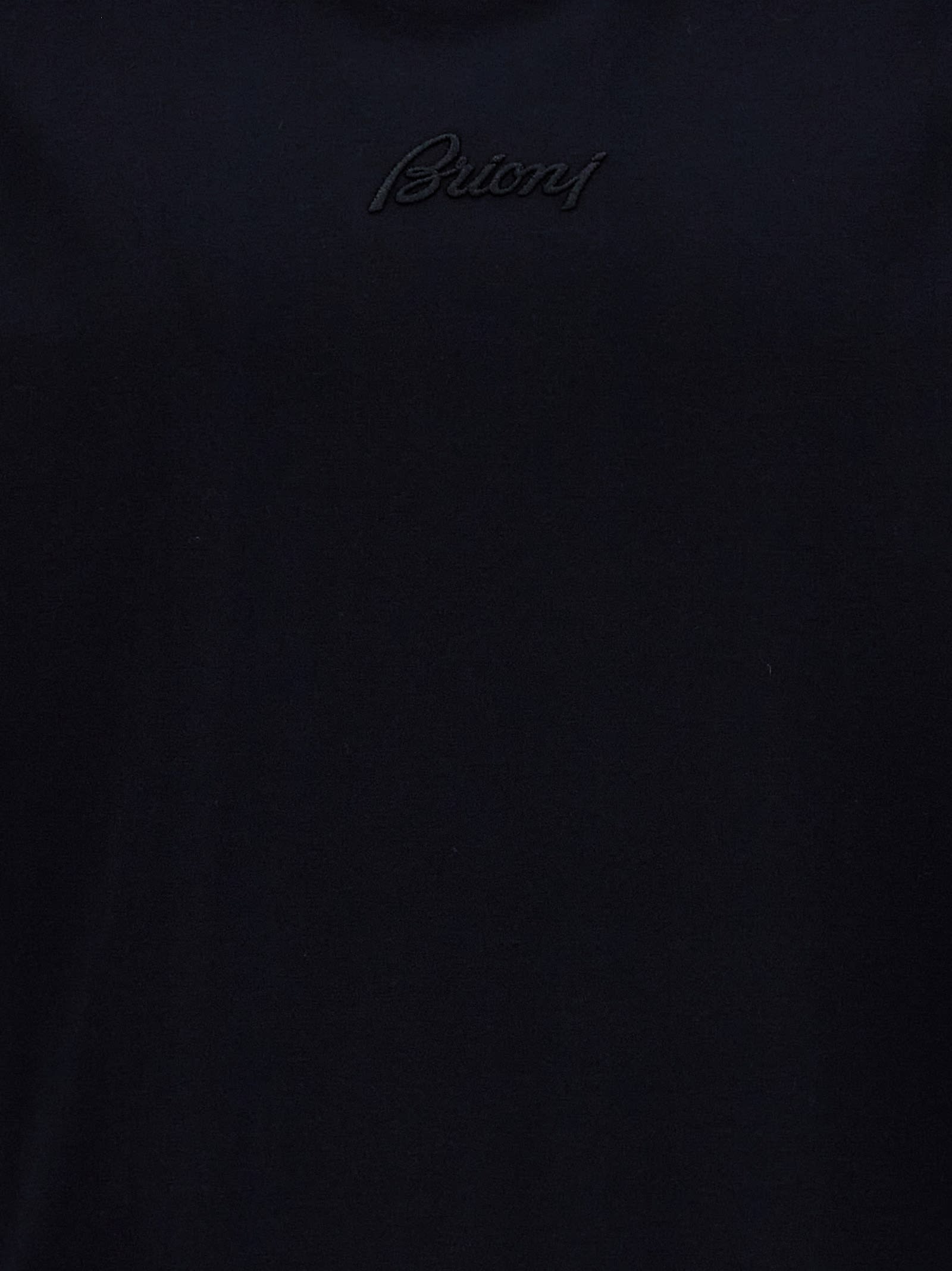 Shop Brioni Logo Embroidery T-shirt In Blue