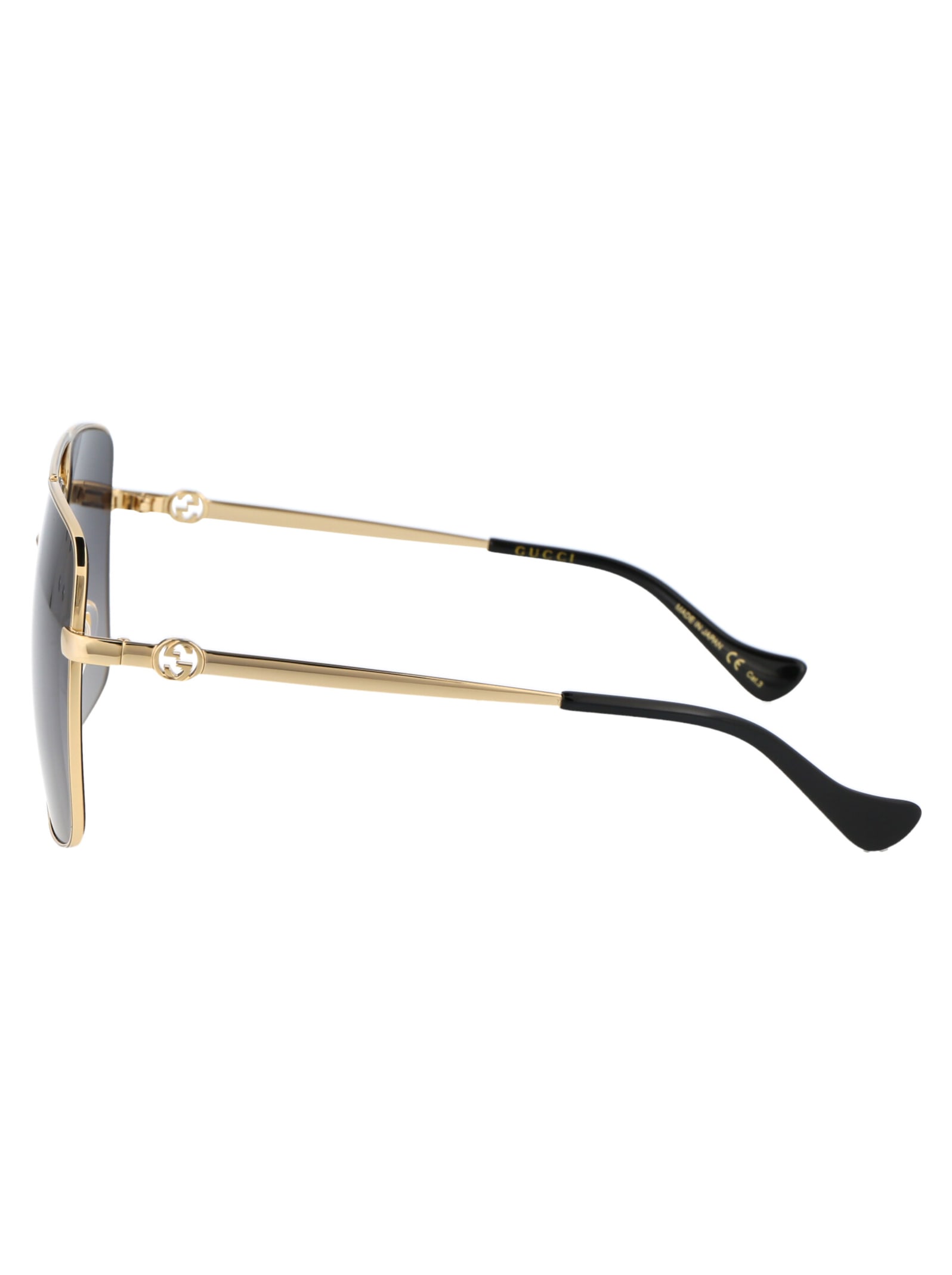 Shop Gucci Gg1087s Sunglasses In 001 Gold Gold Grey