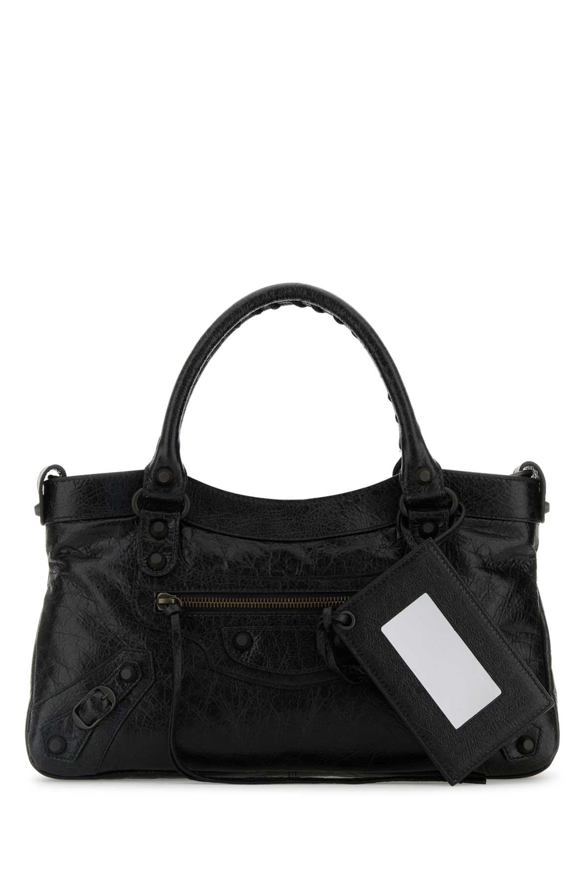 Black Leather Le City First Handbag